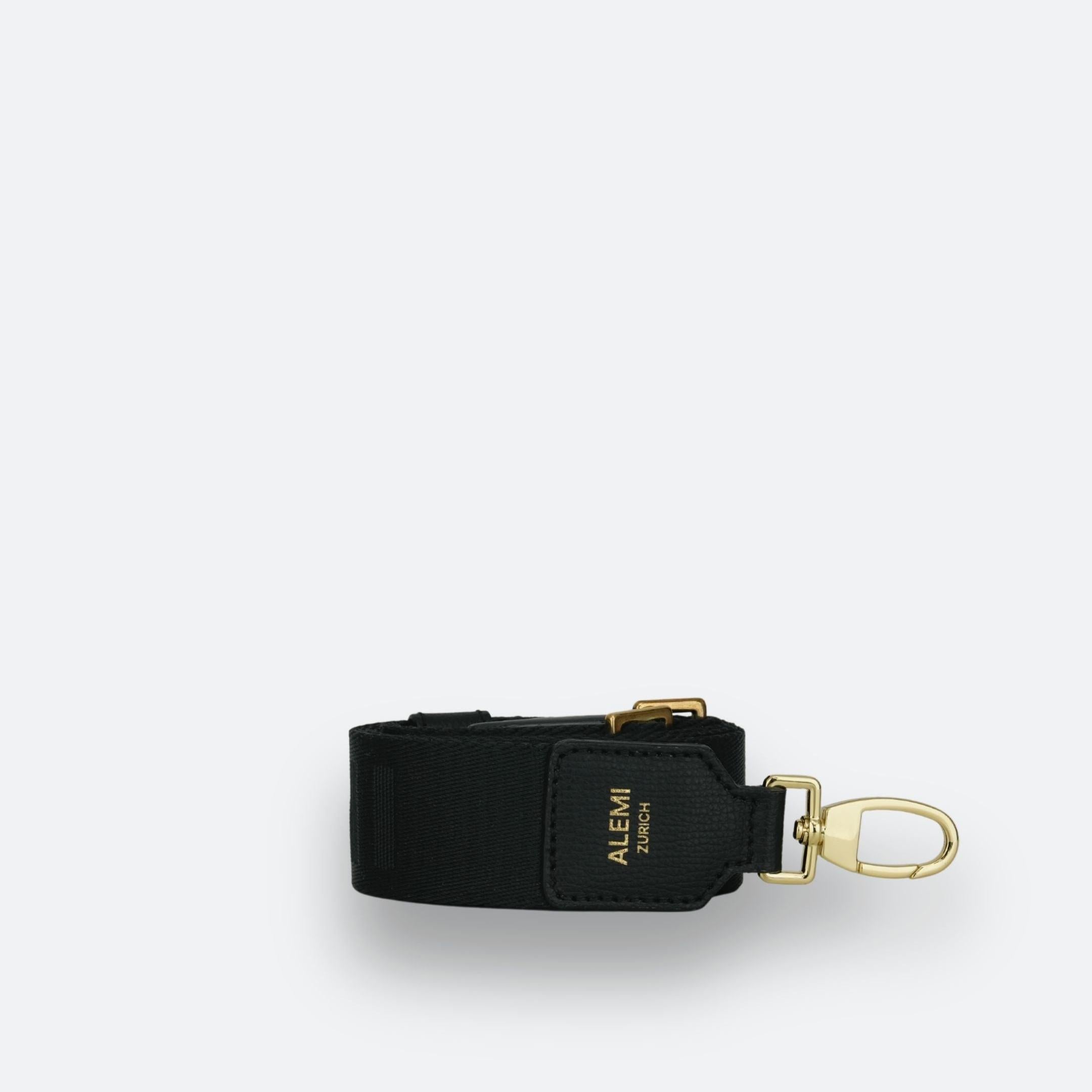 ALEMI Zurich | Adjustable Strap | Black | Pebbled Leather | Front