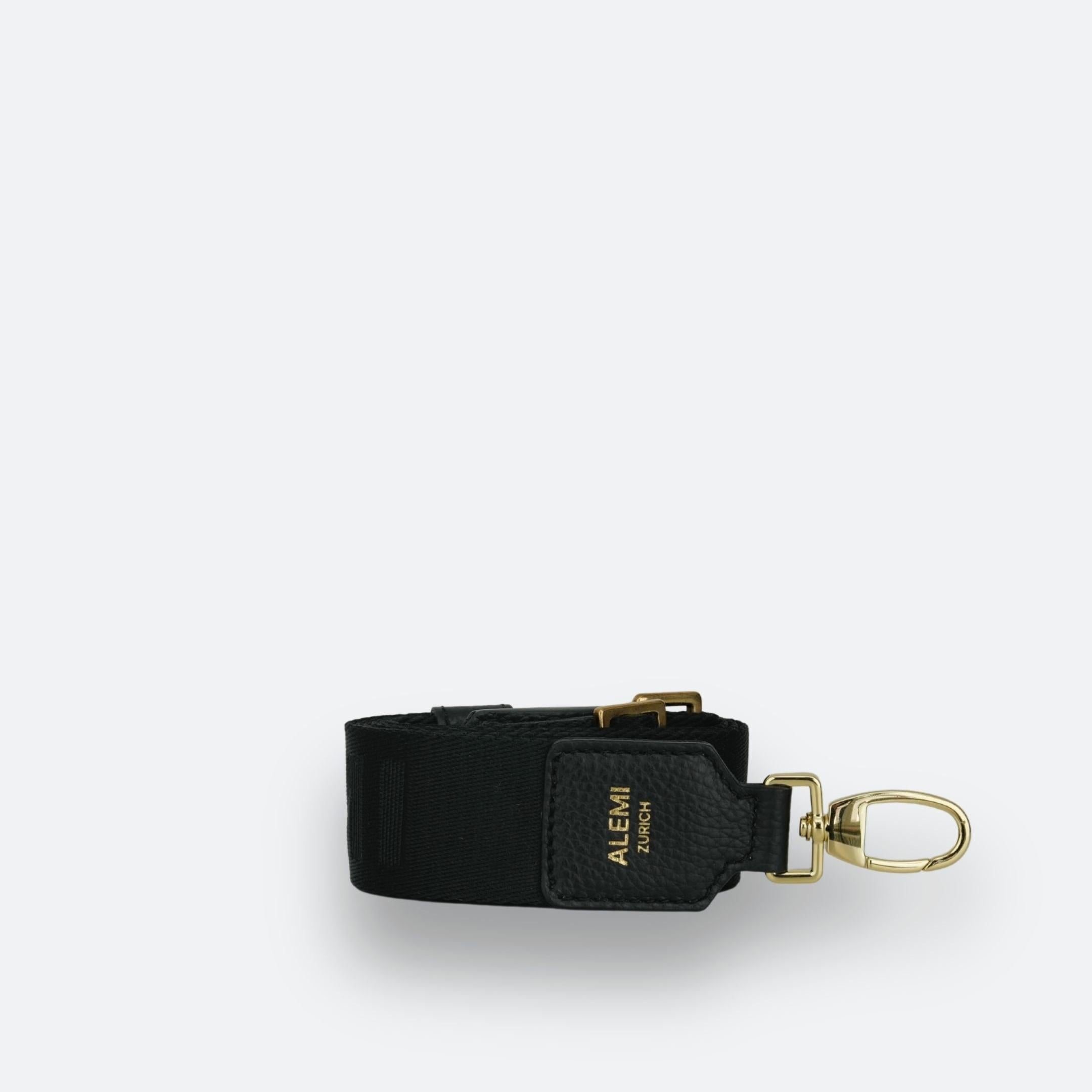 ALEMI Zurich | Adjustable Strap | Black | Soft Grain Leather | Front