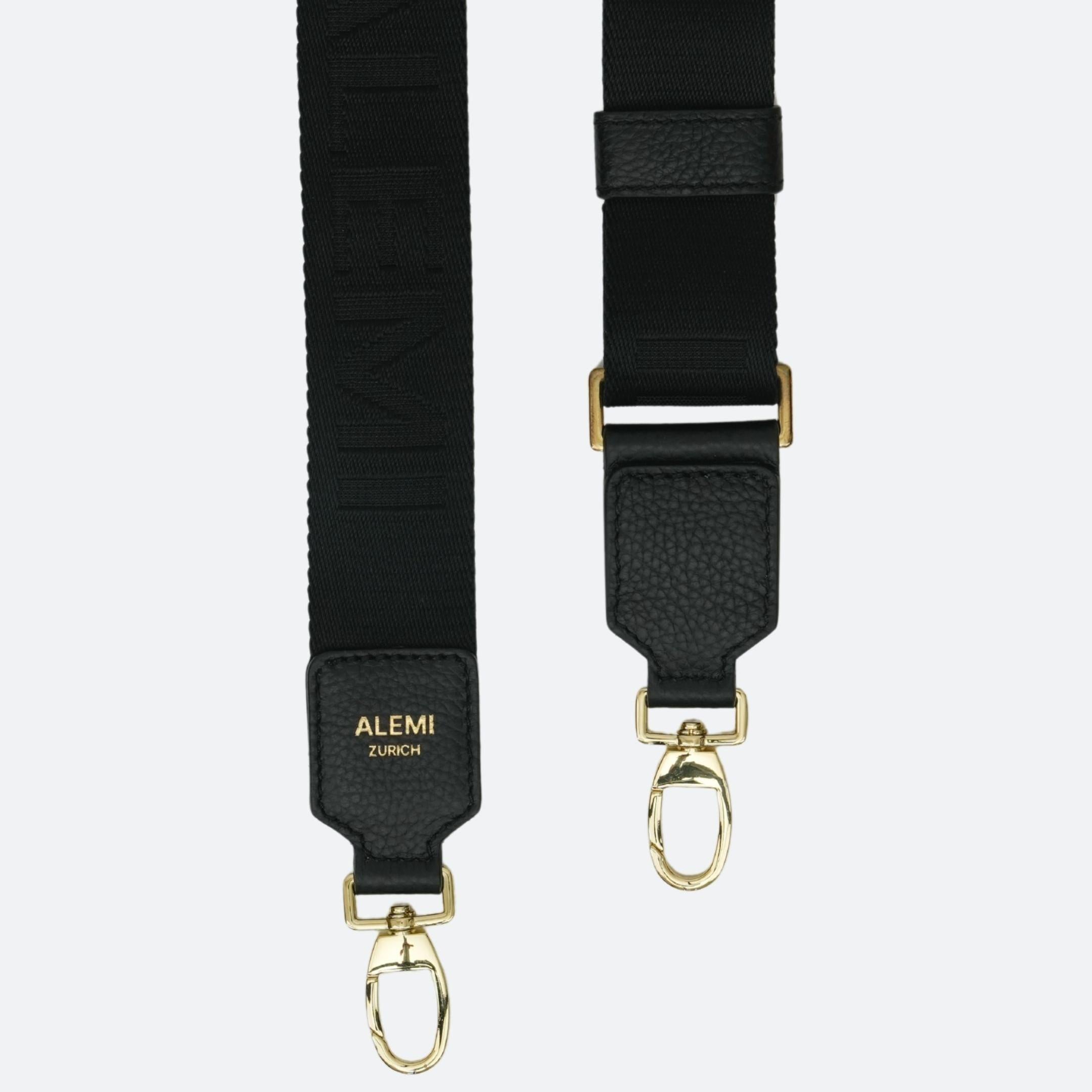 ALEMI Zurich | Adjustable Strap | Black | Soft Grain Leather | Strap Locks