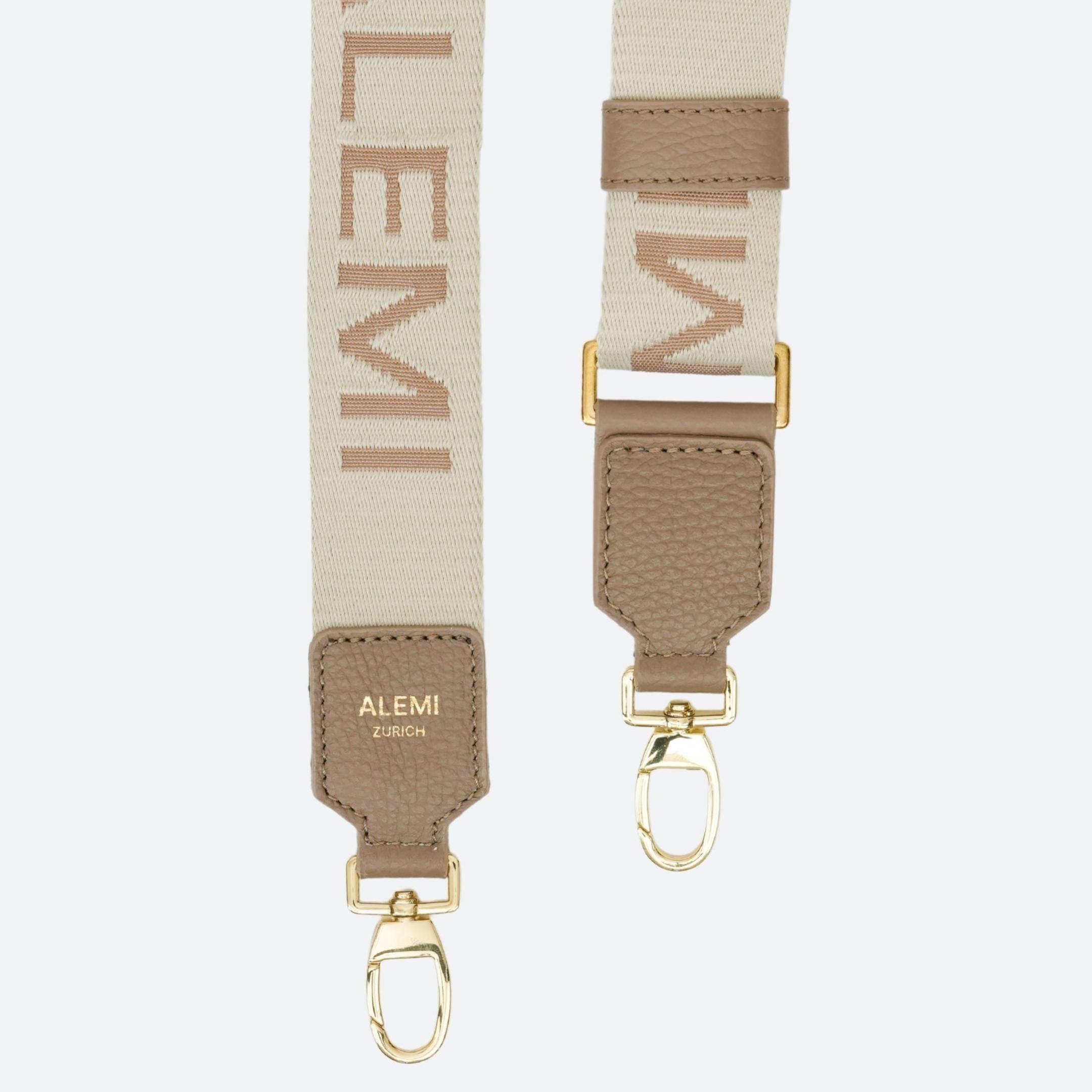 ALEMI Zurich | Adjustable Strap | Greige | Soft Grain Leather | Strap locks