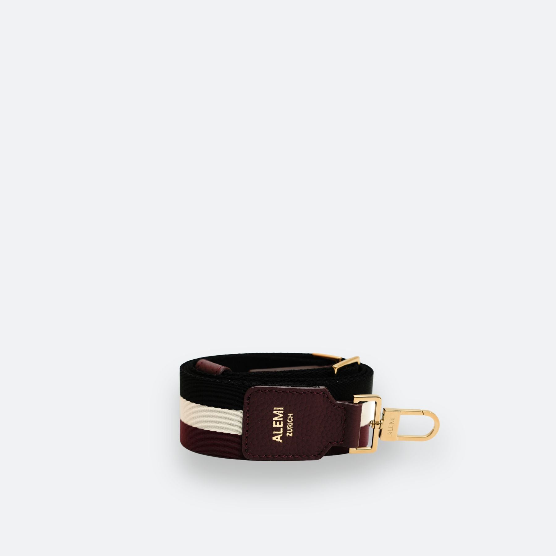 ALEMI Zurich | ADJUSTABLE STRAP | Accessoires | Maroon Red| Soft Grain Leather | Front