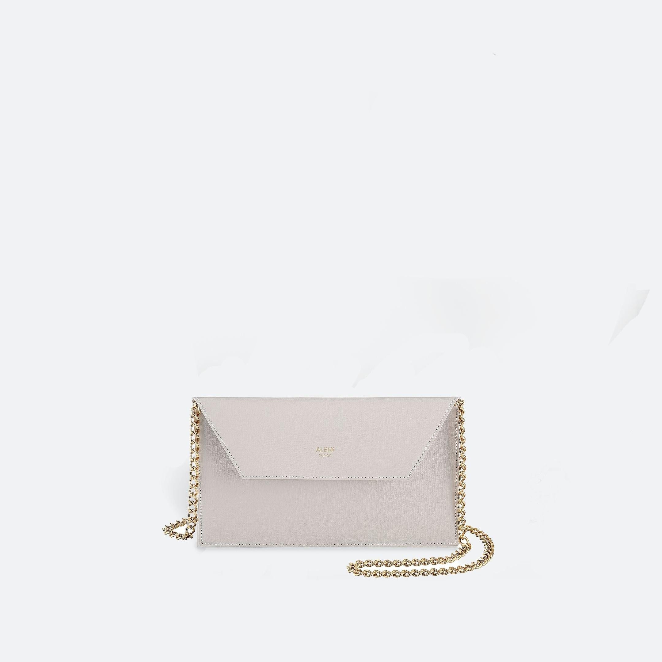 ALEMI Zurich | CLUTCH | Small Bag | Cloud Dancer | Pebbled Leather | Bag front