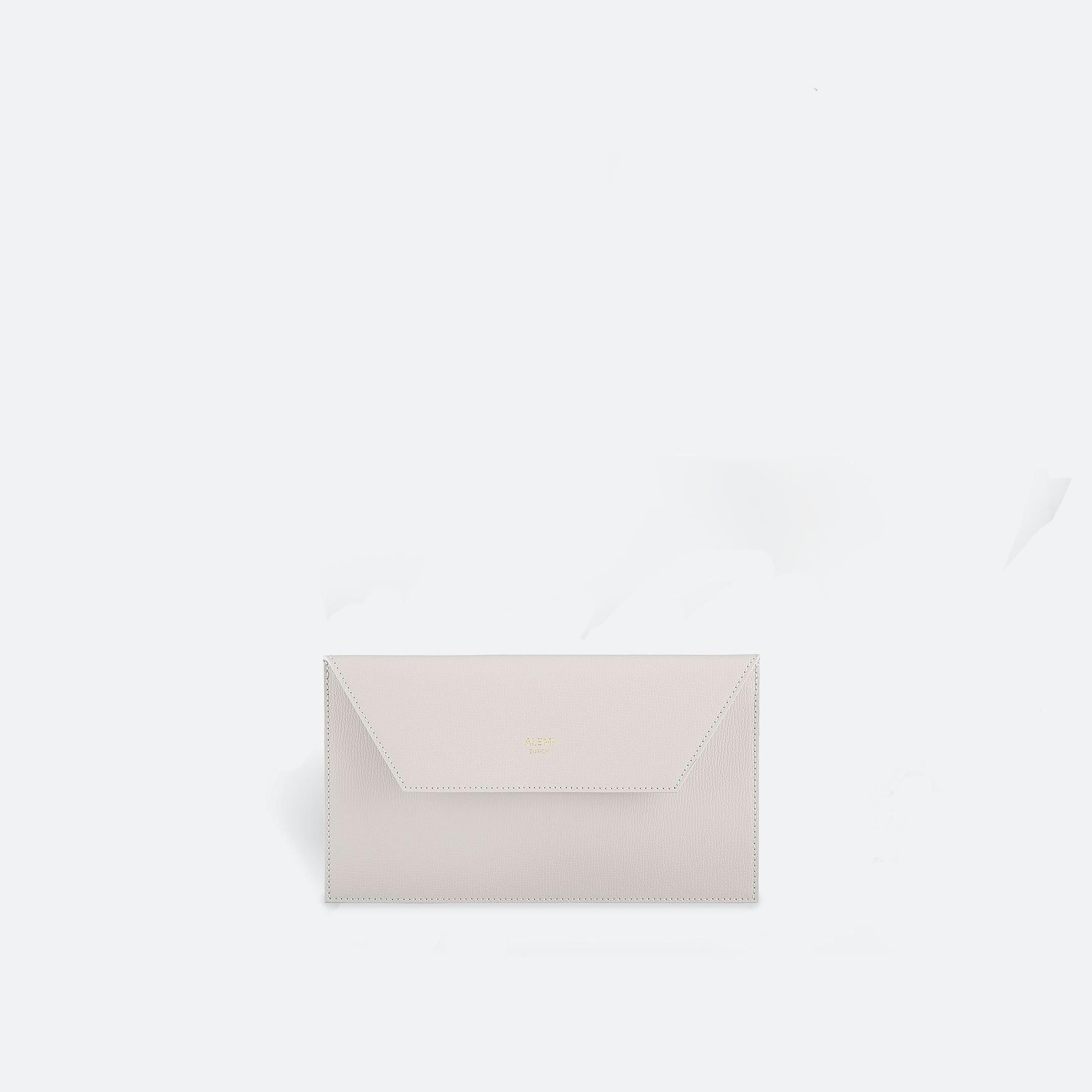ALEMI Zurich | CLUTCH | Small Bag | Cloud Dancer | Pebbled Leather | Bag front