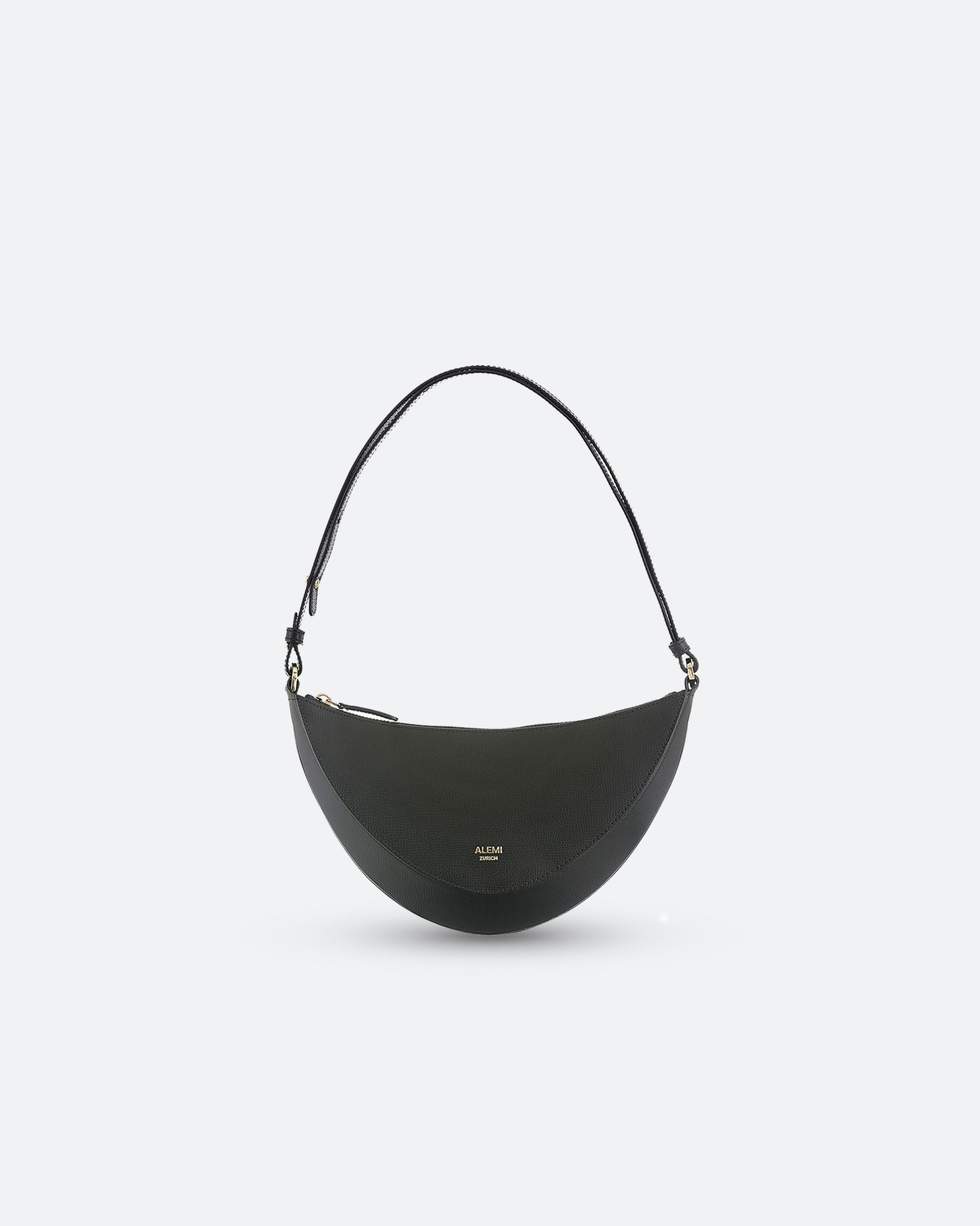 ALEMI Zurich | HELVETIA | Small Bag | Black | Pebbled Leather | Bag front