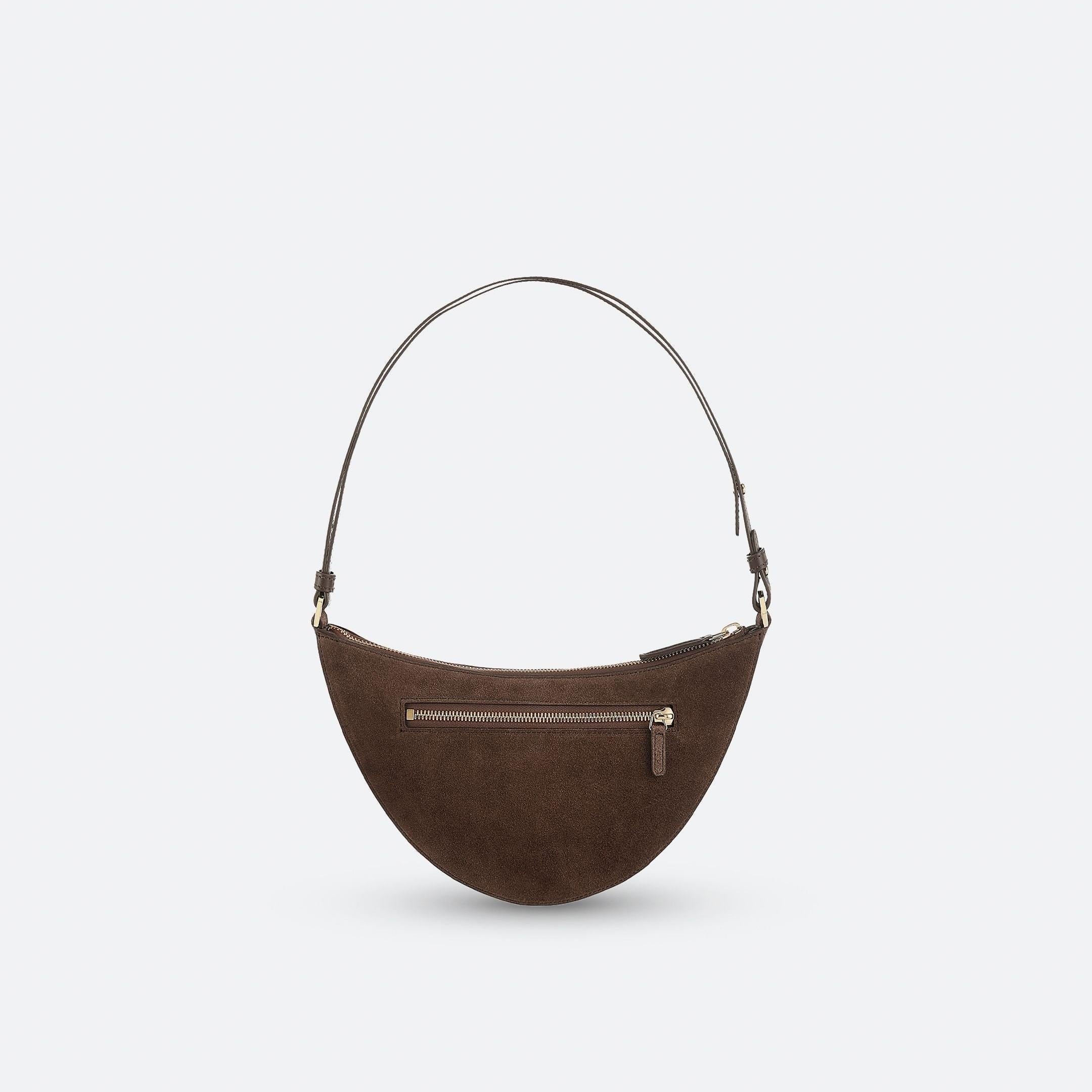 ALEMI Zurich | HELVETIA | Small Bag | Dark Brown | Suede Leather | Bag back