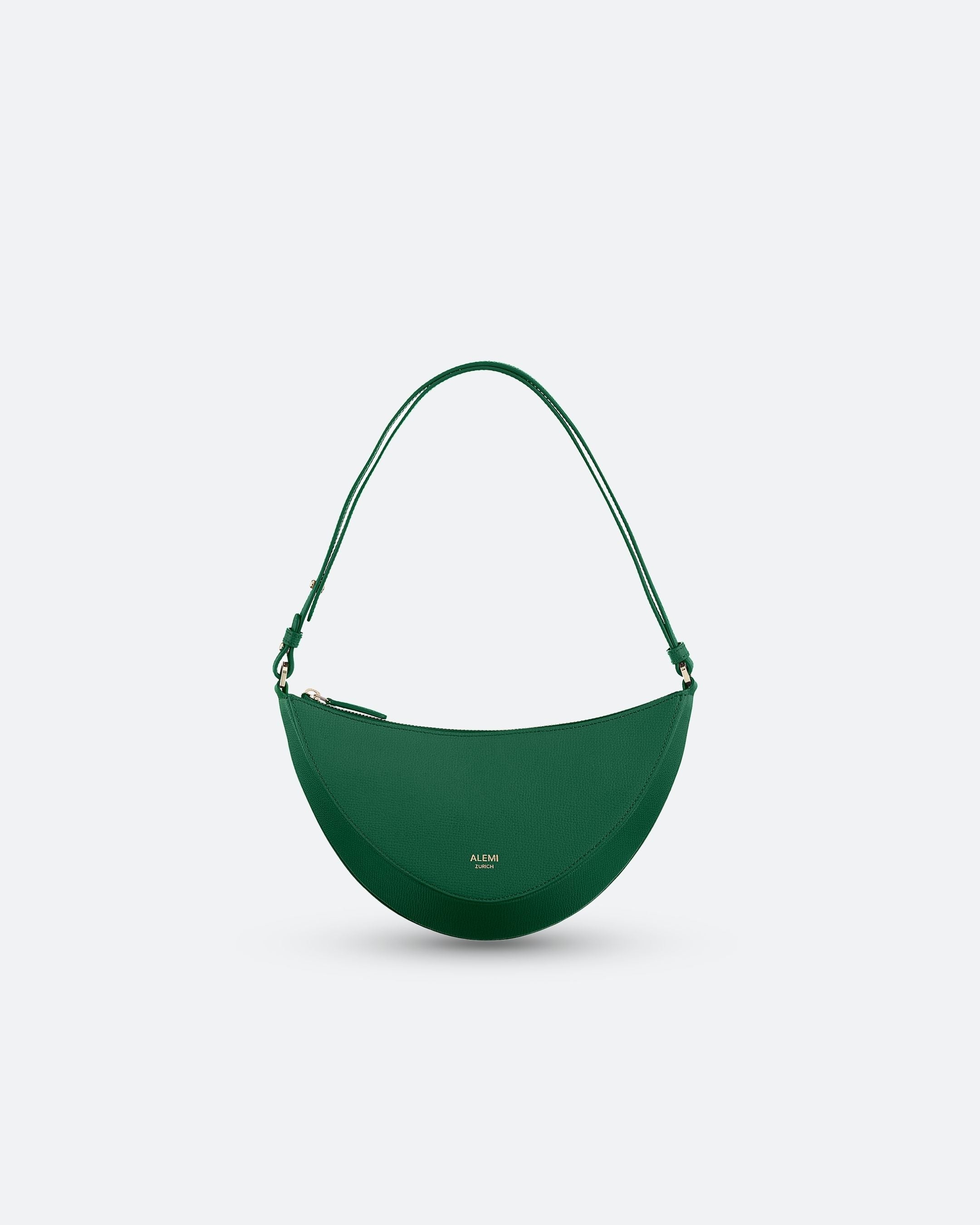 ALEMI Zurich | HELVETIA | Small Bag | Emerald Green | Saffiano Leather | Bag front
