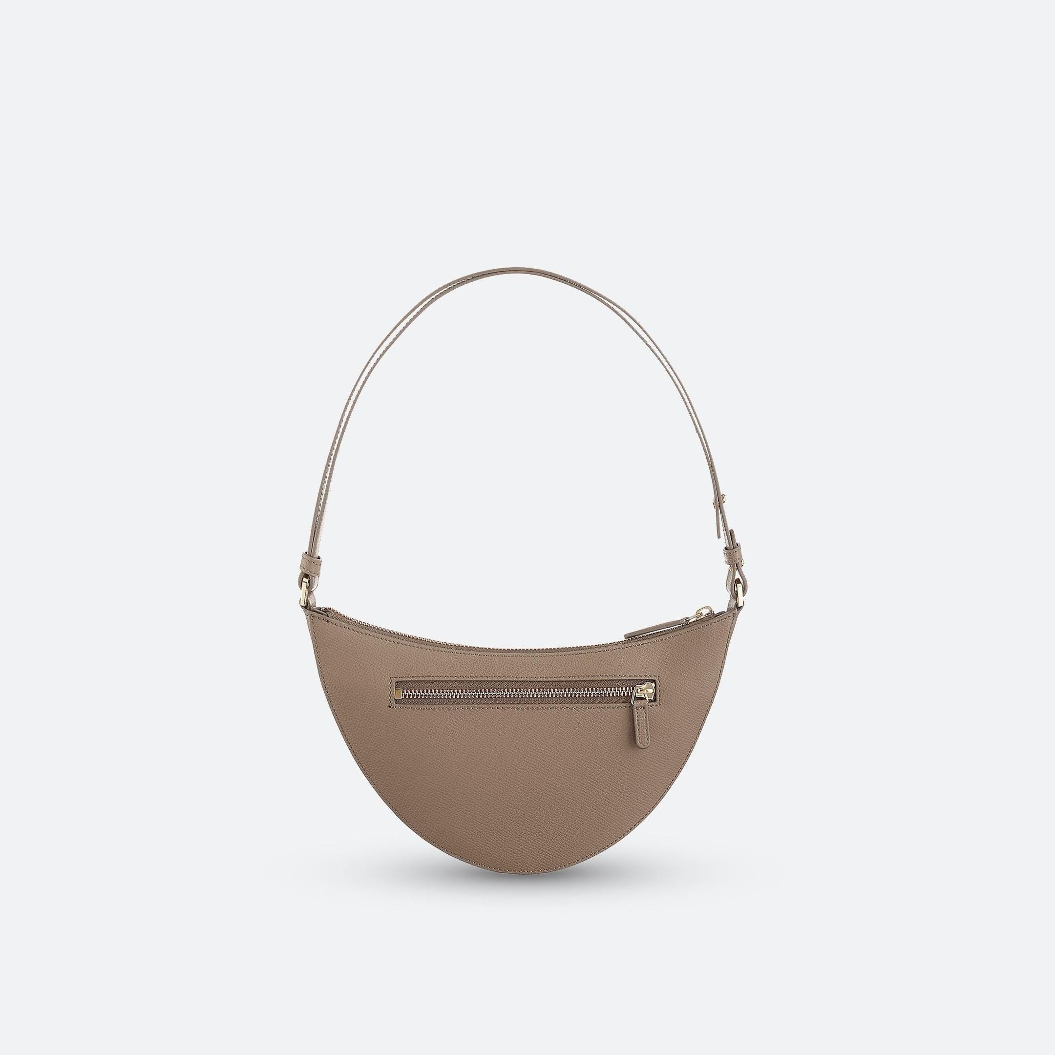 ALEMI Zurich | HELVETIA | Small Bag | Greige | Pebbled Leather | Bag back