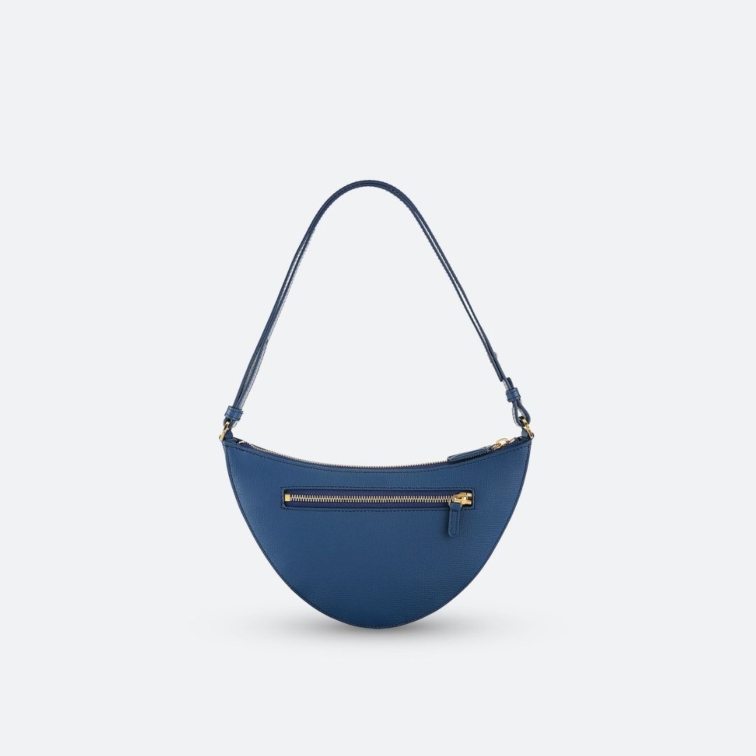 ALEMI Zurich | HELVETIA| Small Bag | Jeans Blue | Pebbled Leather | Bag back