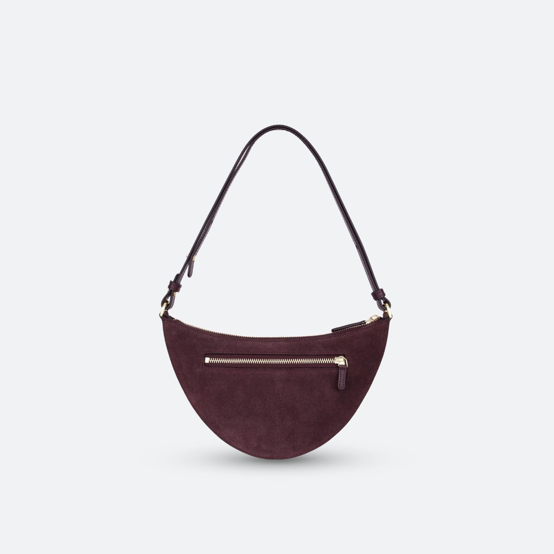 ALEMI Zurich | HELVETIA | Small Bag | Maroon Red I Suede Leather | Bag back