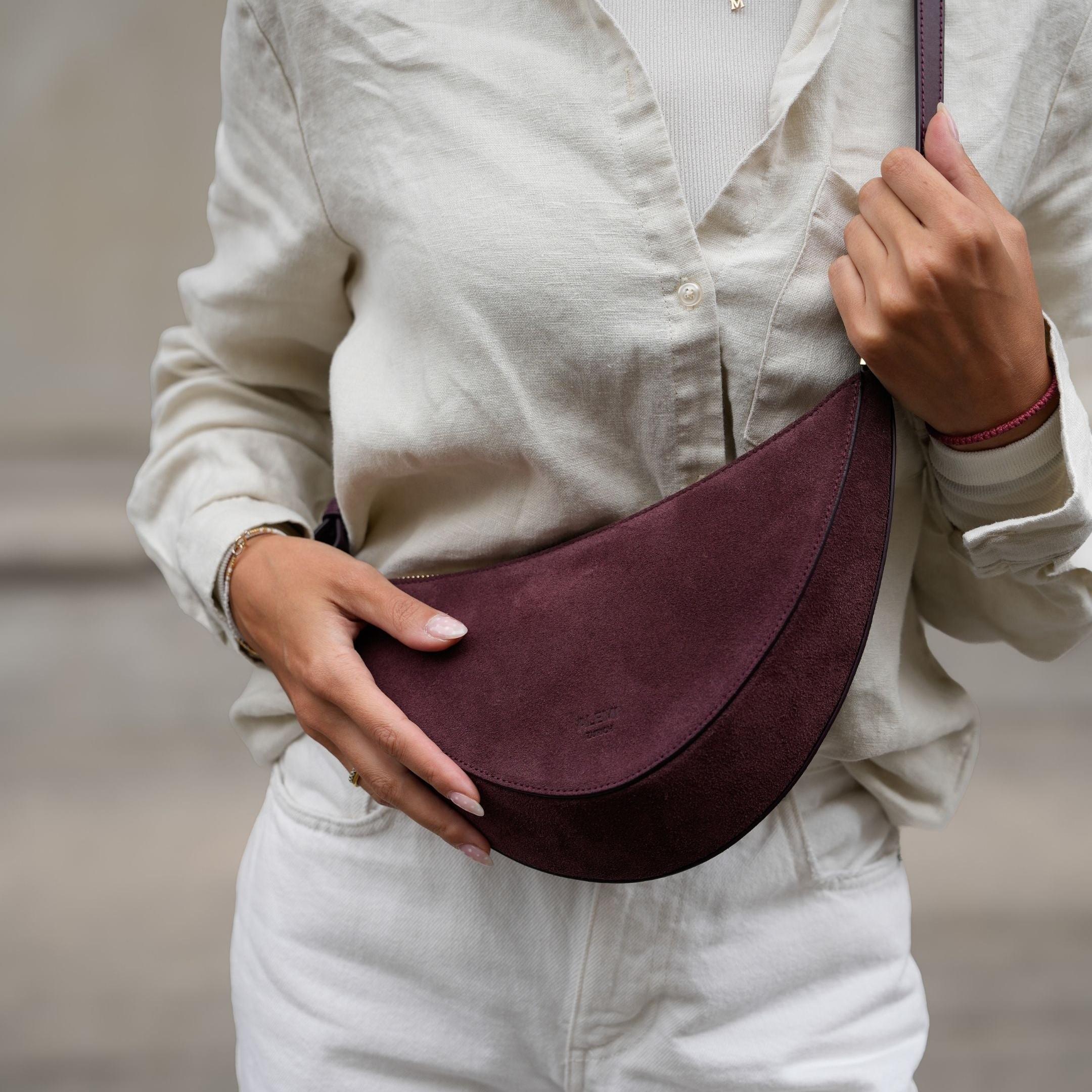 ALEMI Zurich | HELVETIA | Small Bag | Maroon Red I Suede Leather | Cross-Body