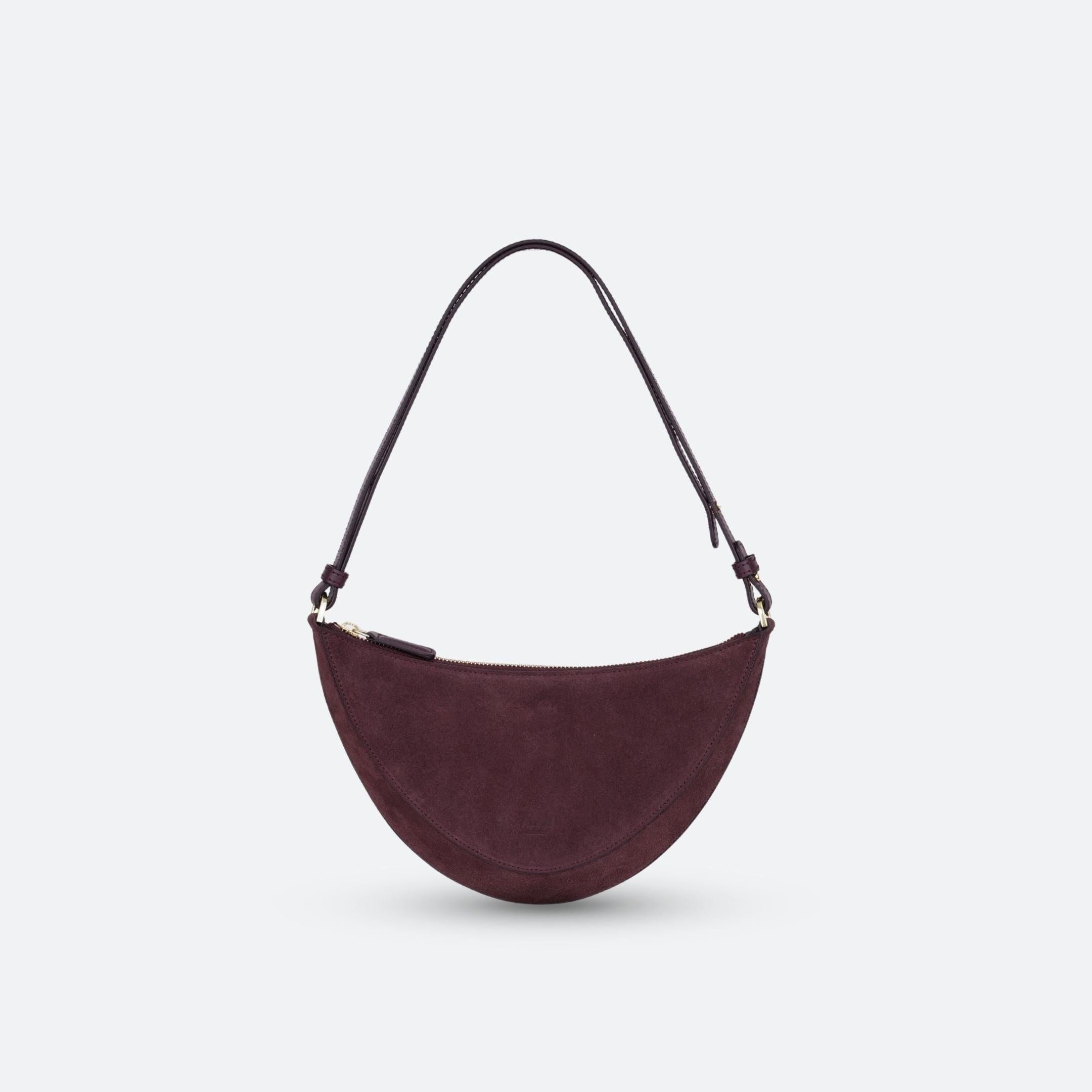 ALEMI Zurich | HELVETIA | Small Bag | Maroon Red I Suede Leather | Bag front