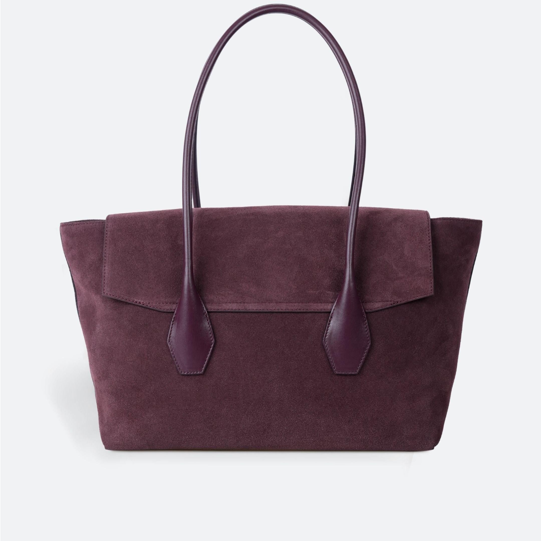 ALEMI Zurich | IDA | Laptop Bag | Maroon Red | Suede Leather | Bag back