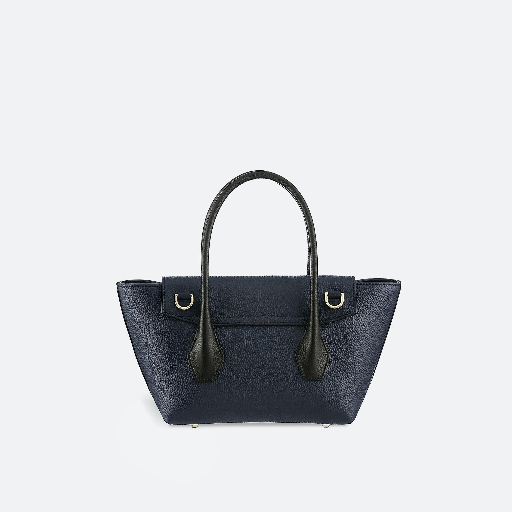ALEMI Zurich | IDA SMALL | Small Bag | Black-Navy | Soft Grain Leather | Bag back