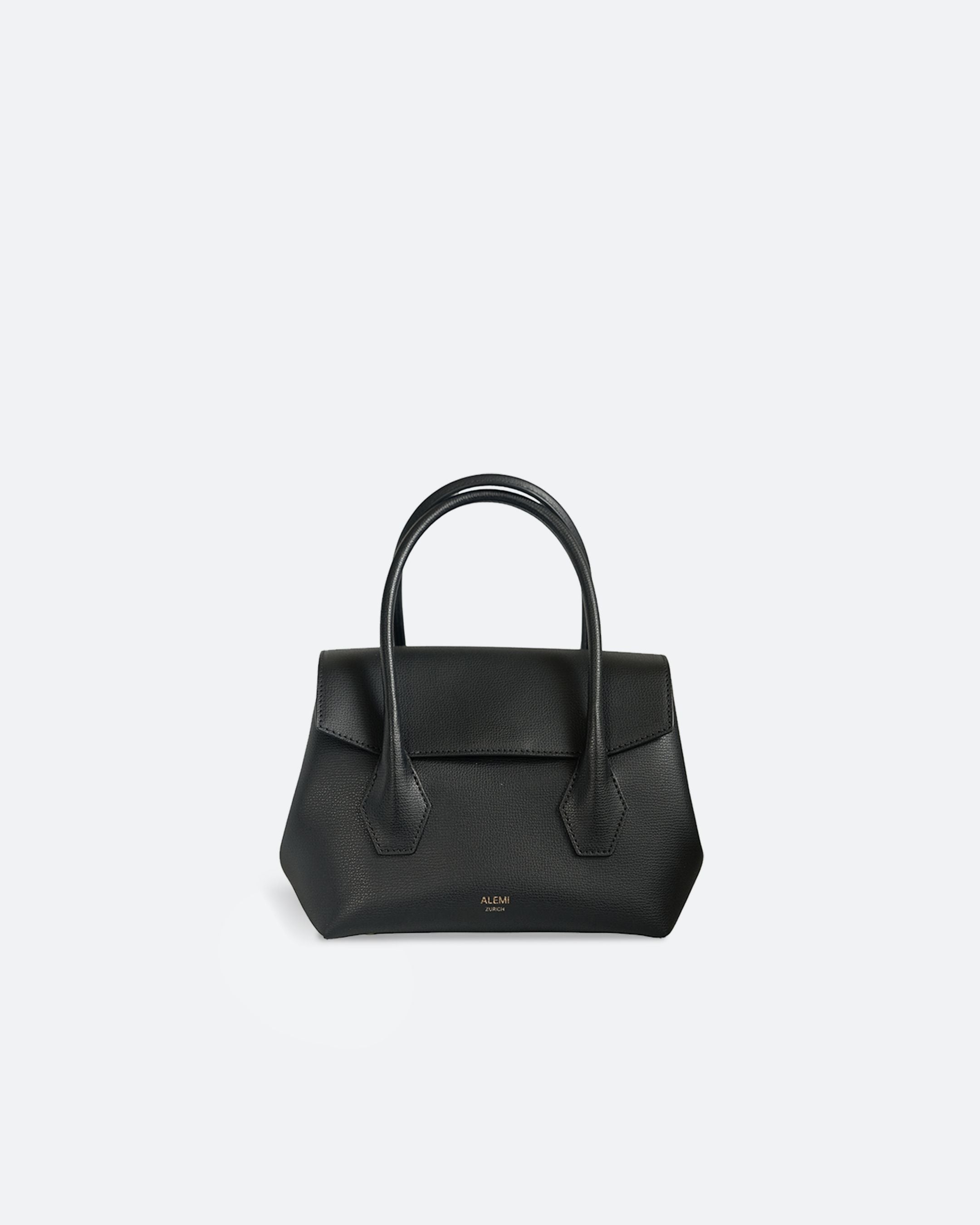 ALEMI Zurich | IDA SMALL | Small Bag | Black | Pebbled Leather | Bag front