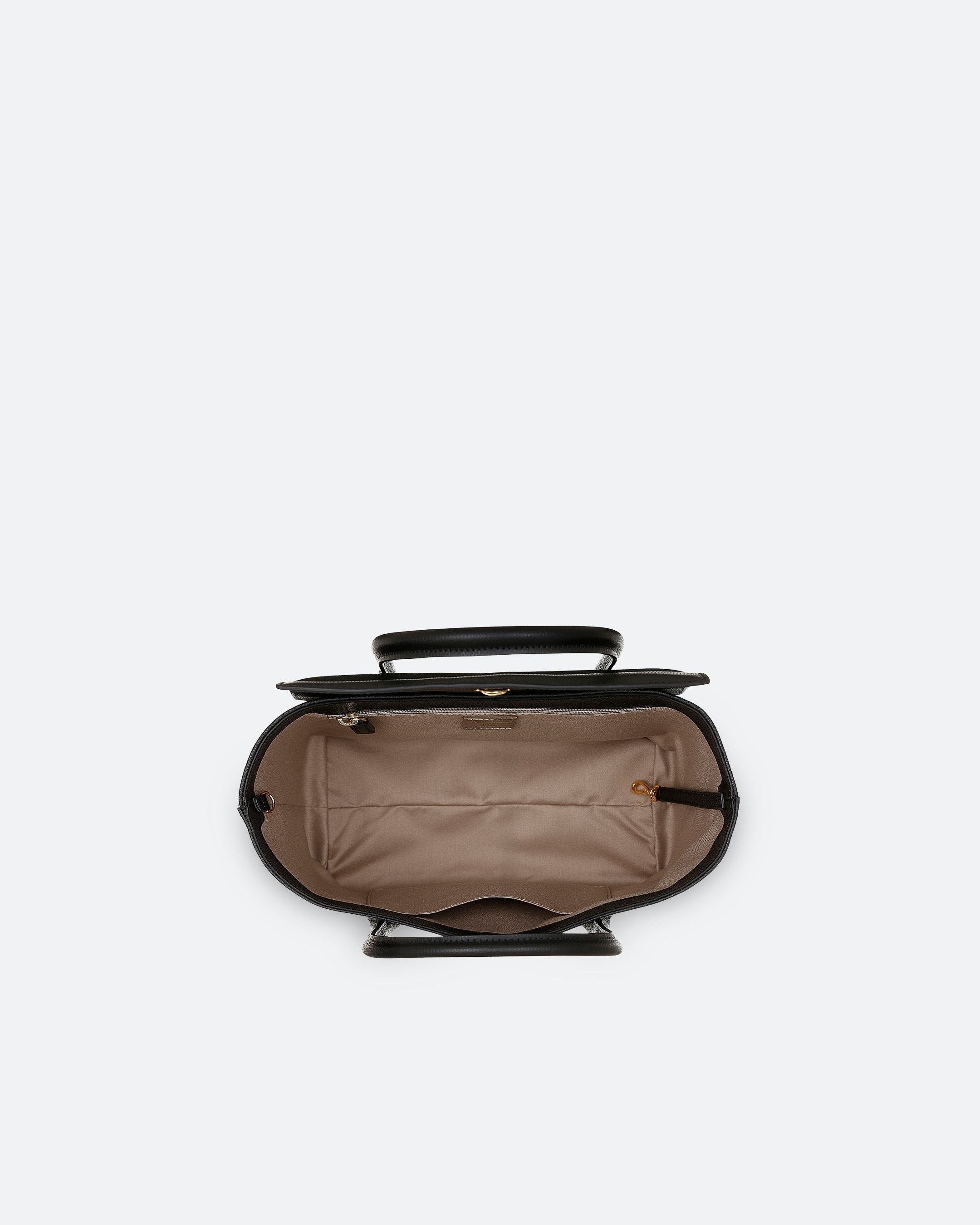 ALEMI Zurich | IDA SMALL | Small Bag | Black | Pebbled Leather | Bag inside