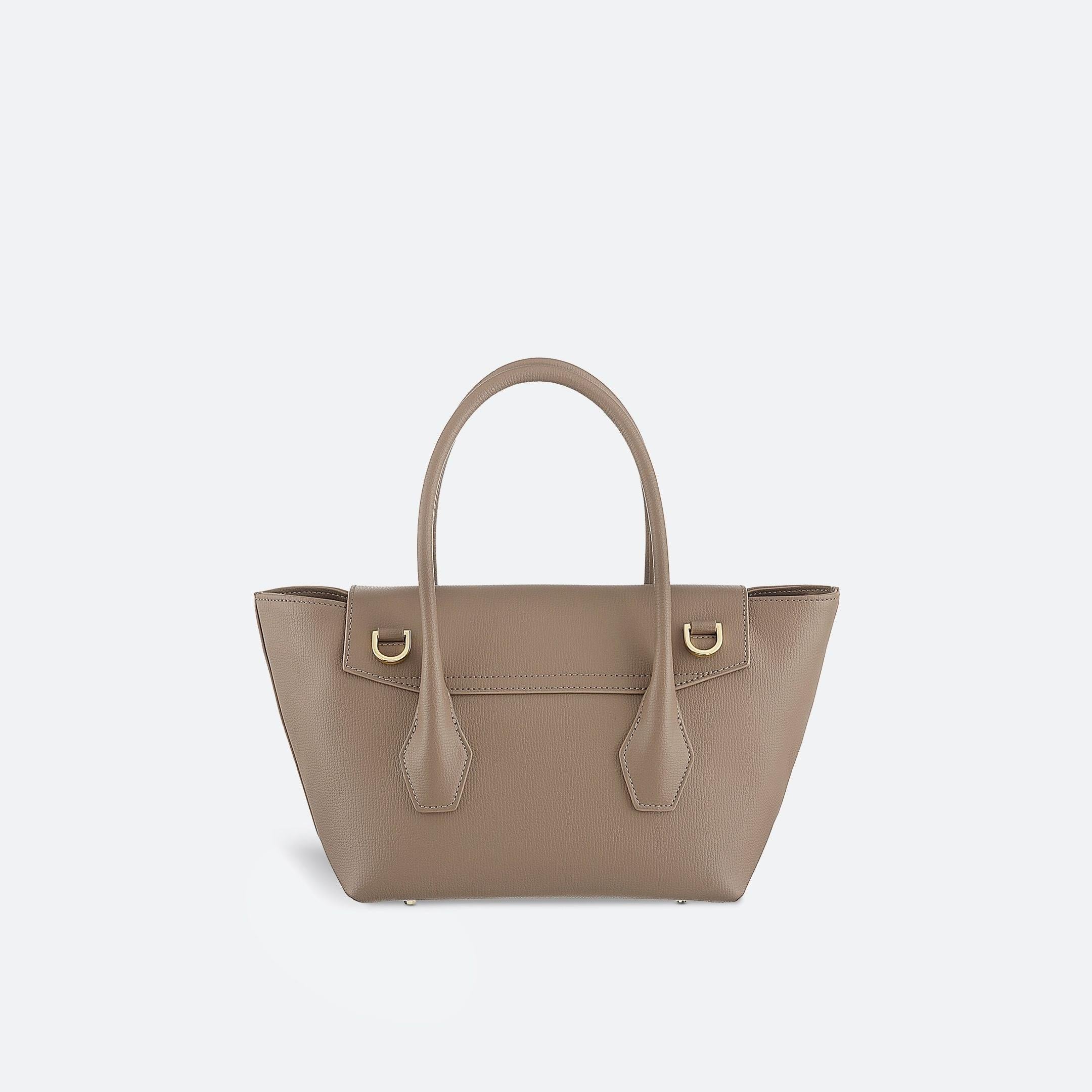 ALEMI Zurich | IDA SMALL | Small Bag | Greige | Pebbled Leather | Bag back