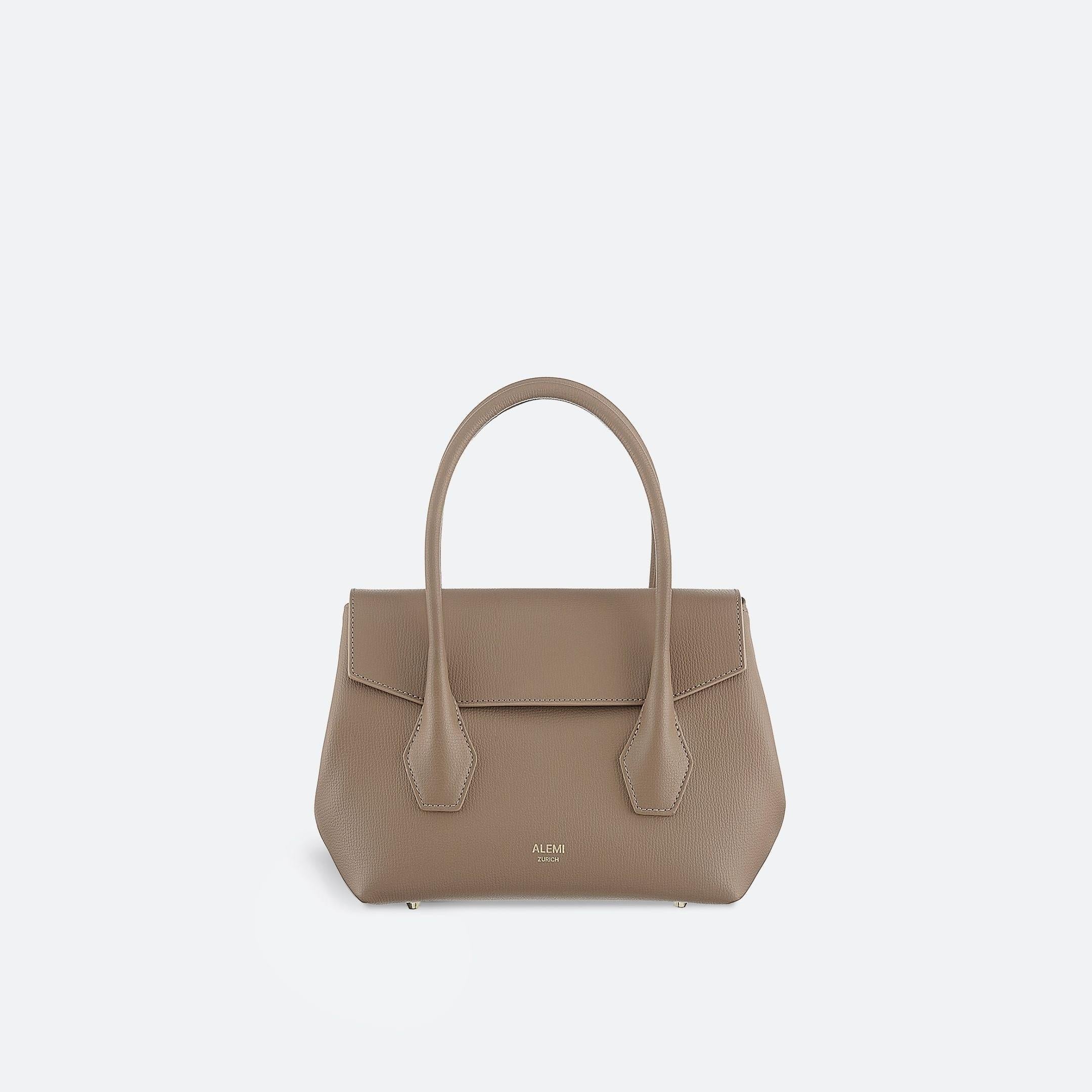 ALEMI Zurich | IDA SMALL | Small Bag | Greige | Pebbled Leather | Bag front