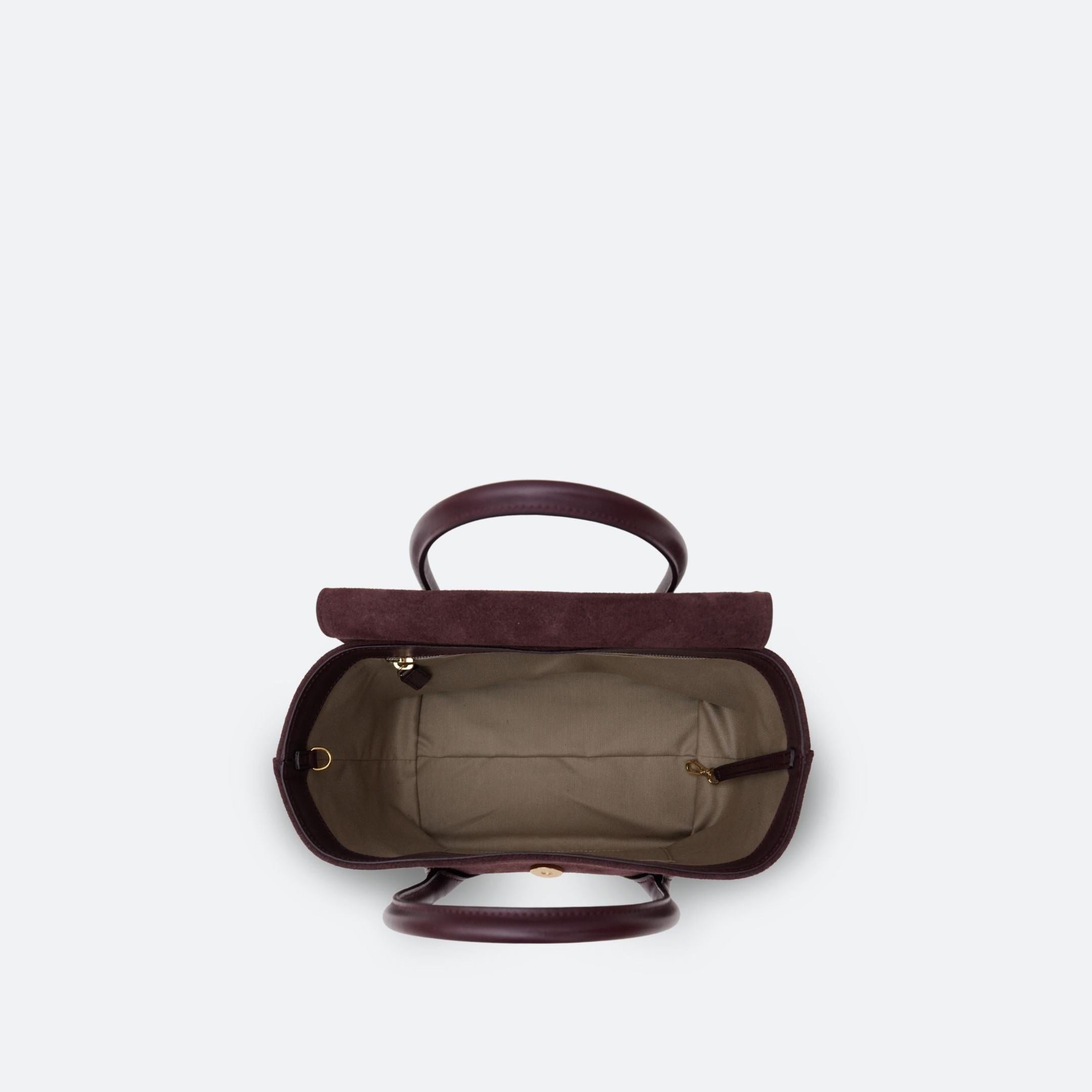 ALEMI Zurich | IDA SMALL | Small Bag | Maroon Red | Suede Leather | Inside