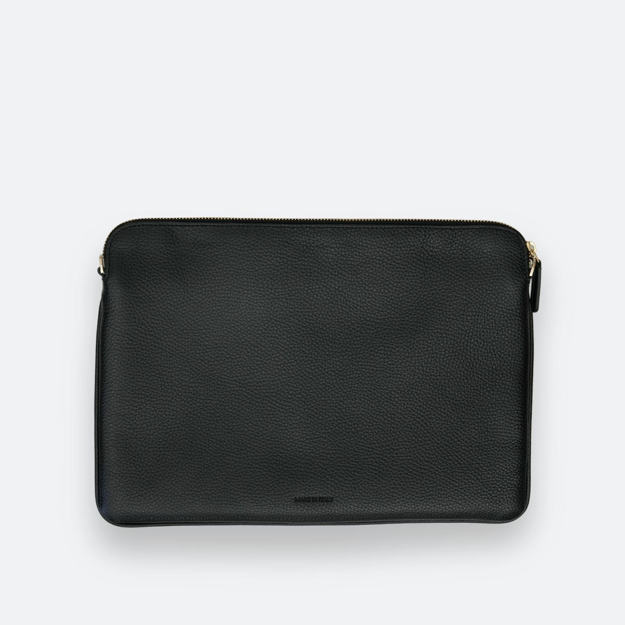 ALEMI Zurich | LAPTOP CASE | Accessoires | Black | Soft Grain Leather | Back