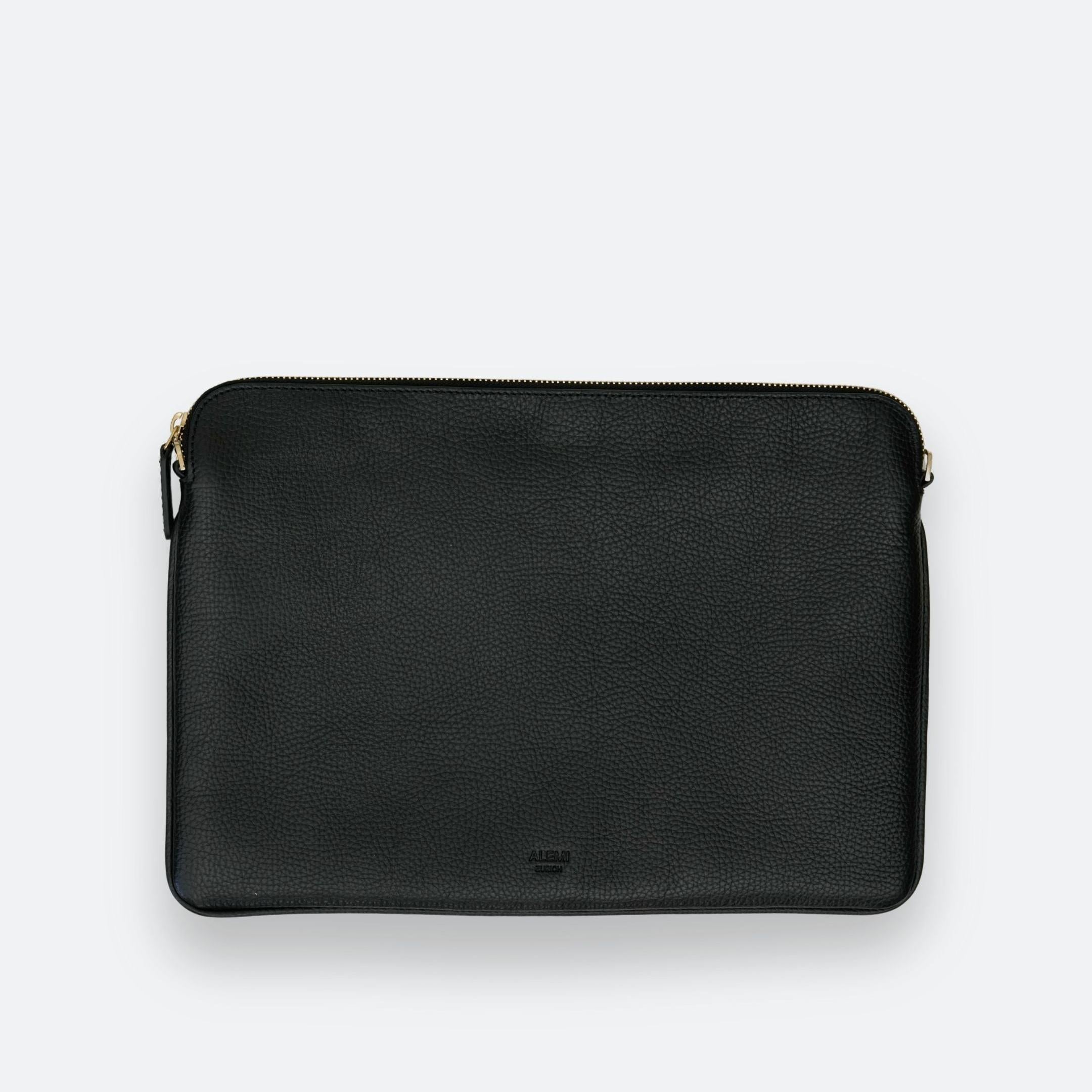 ALEMI Zurich | LAPTOP CASE | Accessoires | Black | Soft Grain Leather | Front