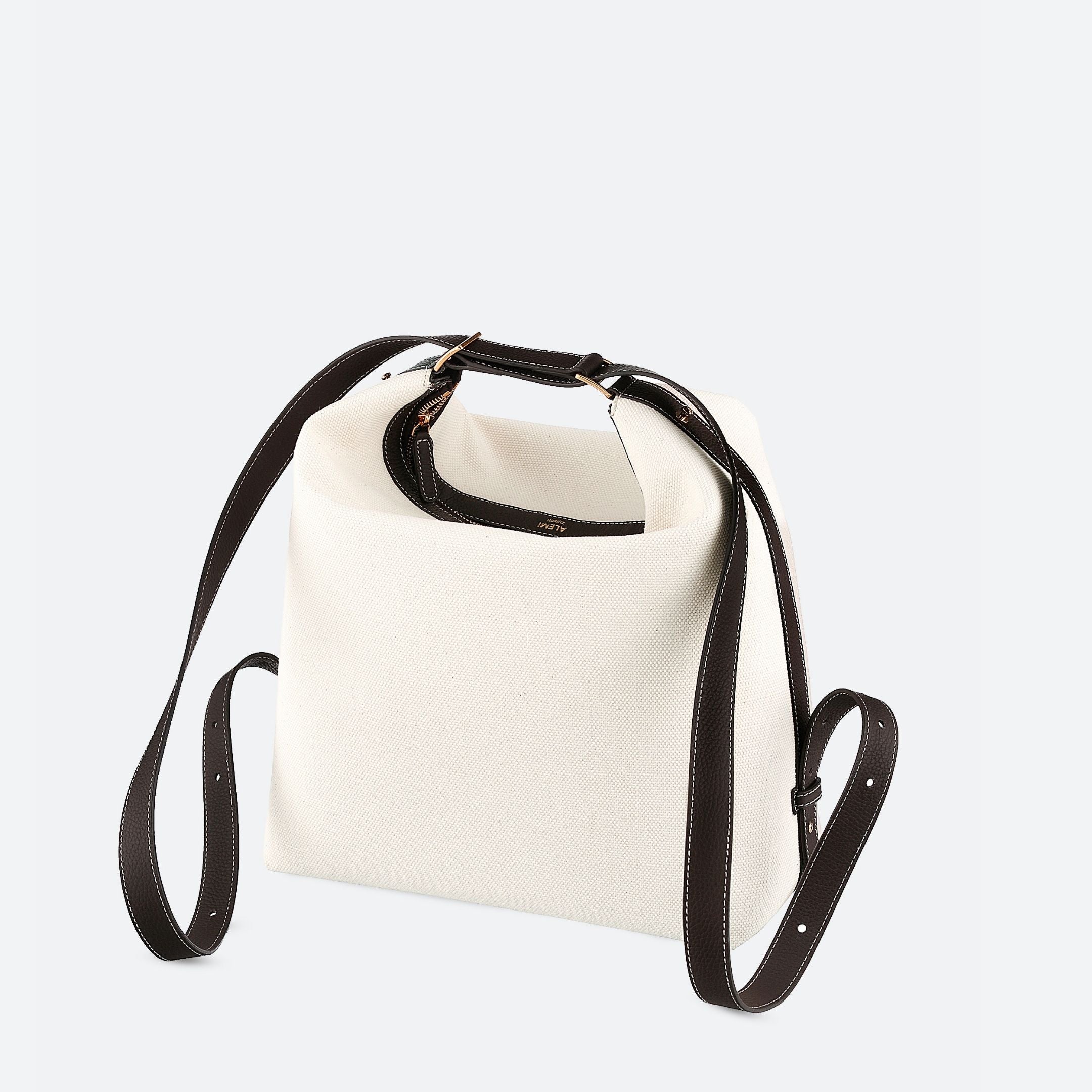 ALEMI Zurich | LETTEN | Laptop Bag | Beige Dark-Brown | Canvas | Bag back