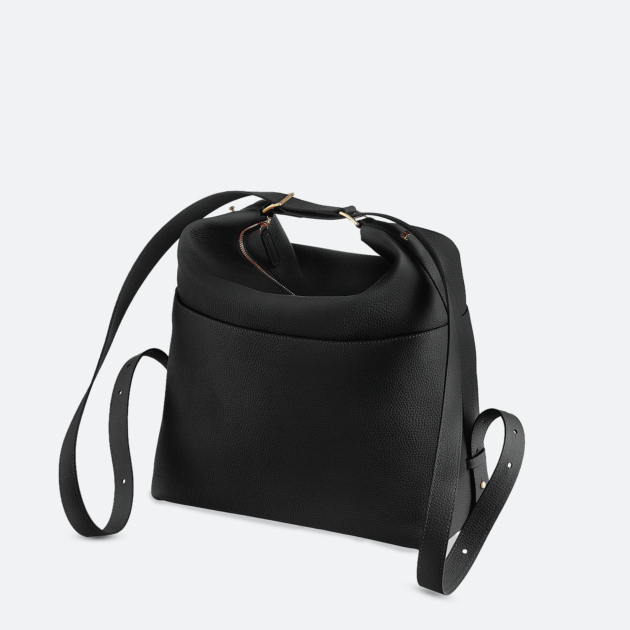 ALEMI Zurich | LETTEN | Laptop Bag | Black | Soft Grain Leather | Bag back