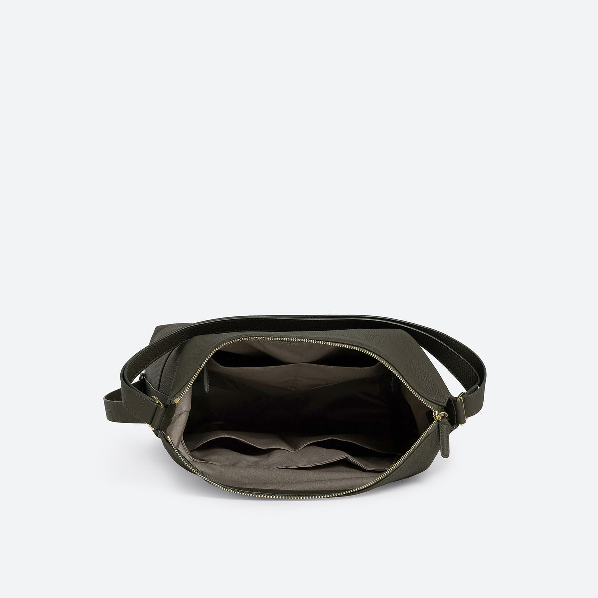 ALEMI Zurich | LETTEN | Laptop Bag | Olive Green | Soft Grain Leather | Bag inside