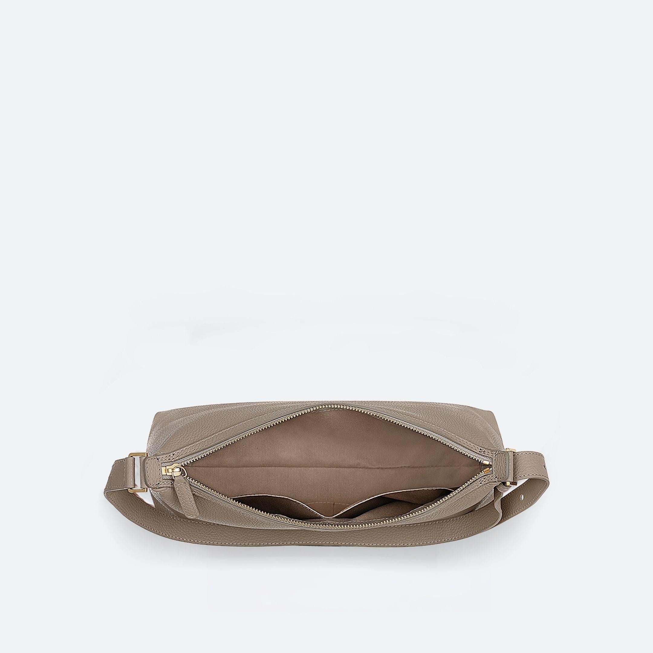 ALEMI Zurich | LETTEN SMALL | Small Bag | Beige I Soft Grain Leather | Bag inside