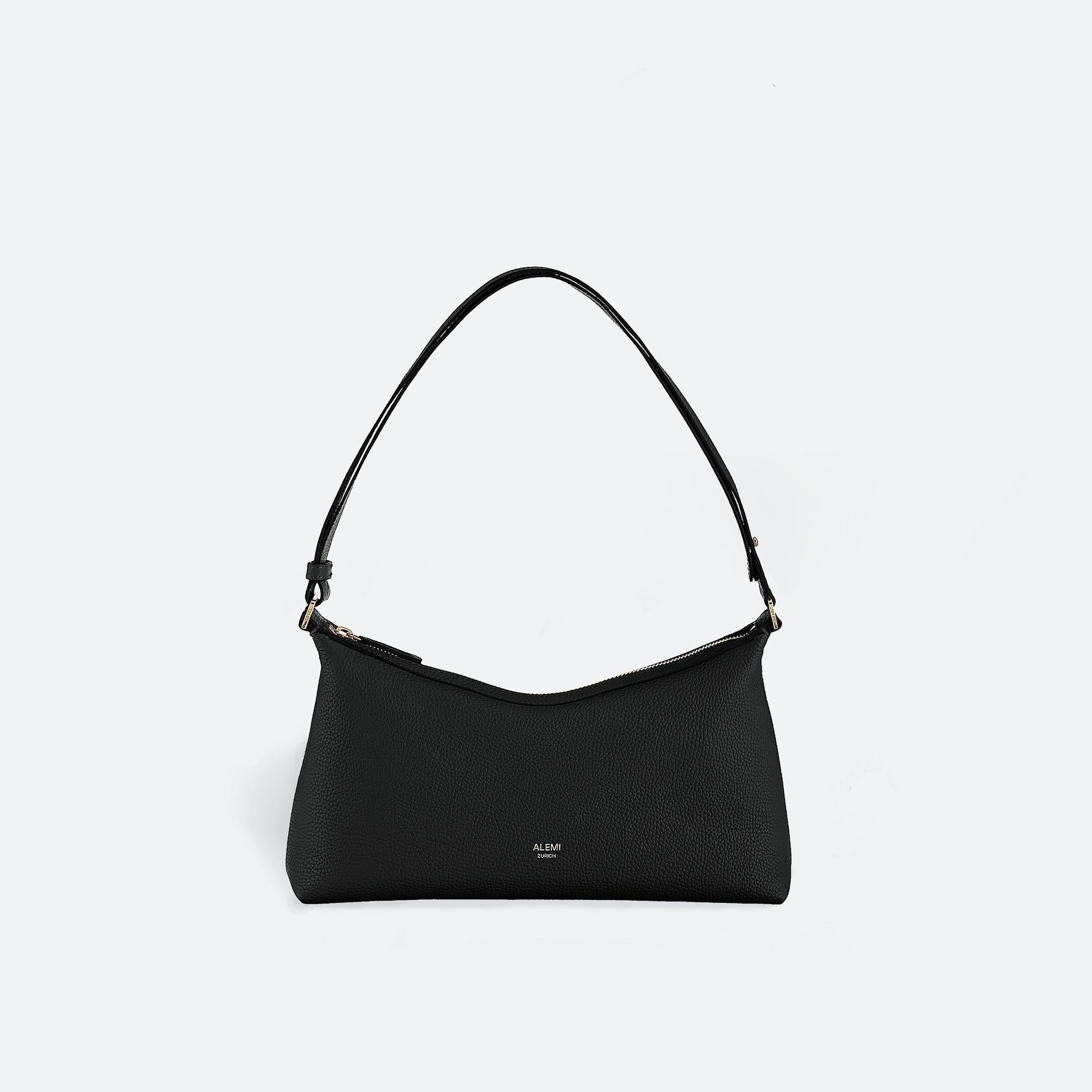 ALEMI Zurich | LETTEN SMALL | Small Bag | Black I Soft Grain Leather | Bag front