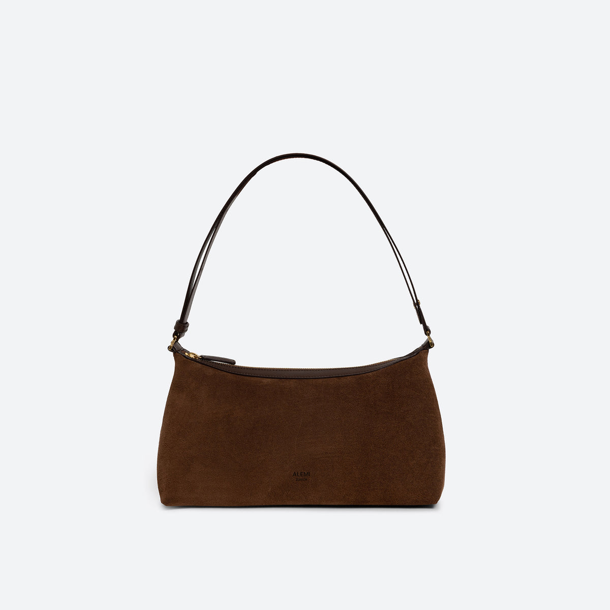 ALEMI Zurich | LETTEN SMALL | Small Bag | Dark Brown | Suede Leather | Bag front