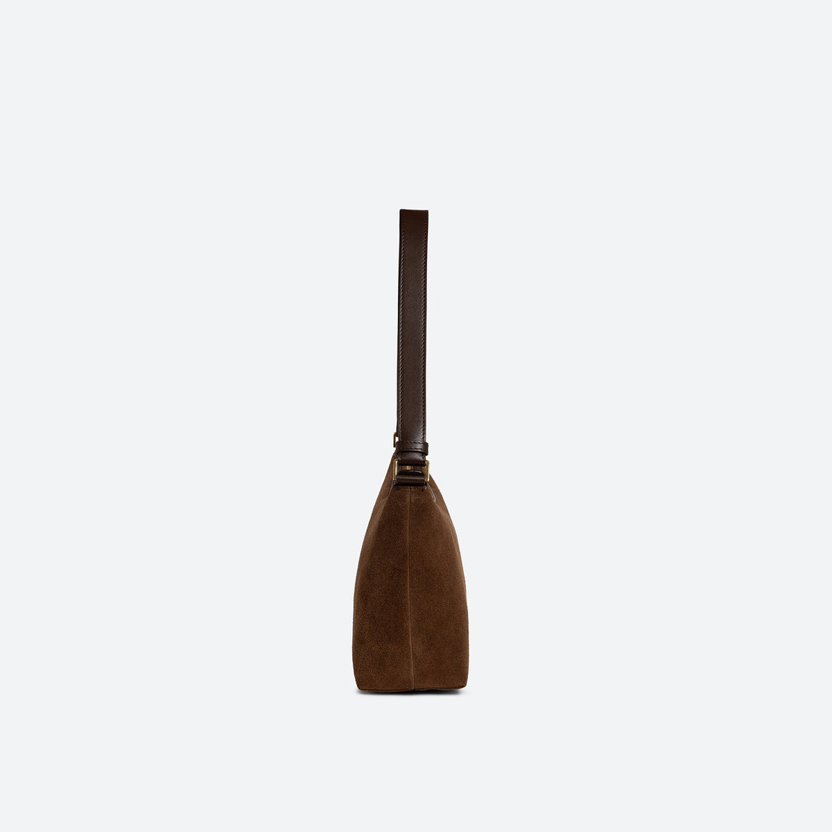 ALEMI Zurich | LETTEN SMALL | Small Bag | Dark Brown | Suede Leather | Bag side