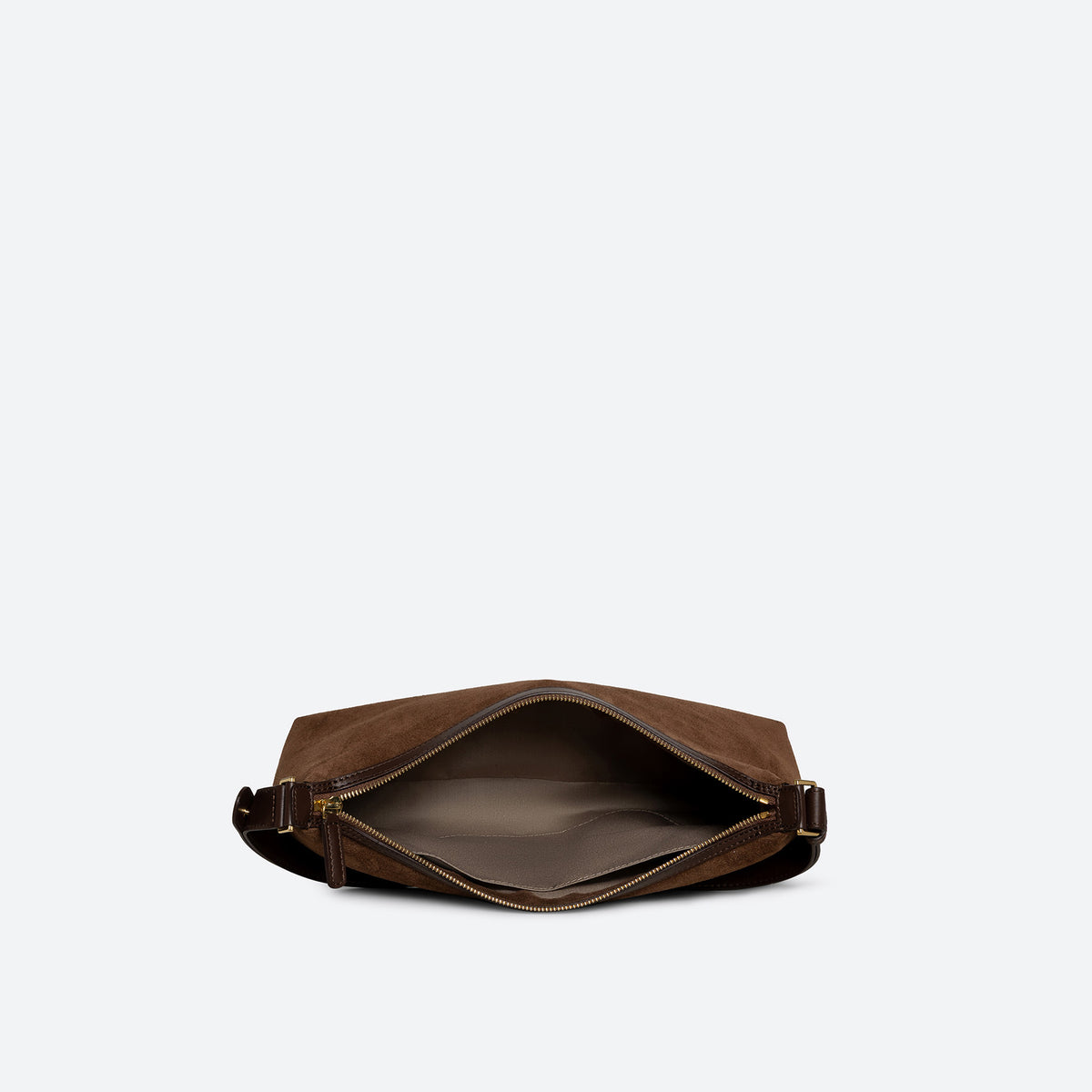 ALEMI Zurich | LETTEN SMALL | Small Bag | Dark Brown | Suede Leather | Bag inside