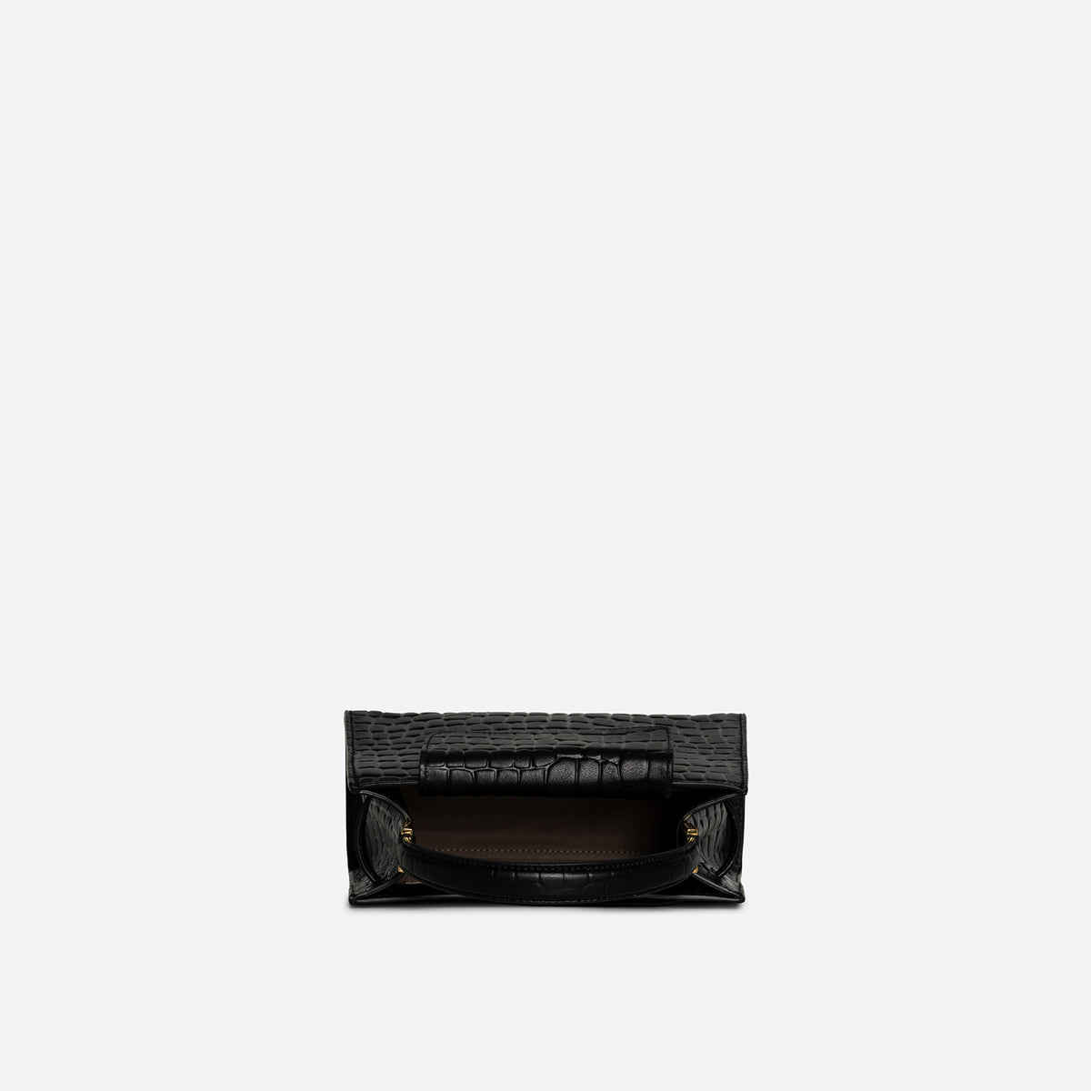 ALEMI Zurich | SEEFELD MINI | Small Bag | Black | Croc-Embossed Leather | Bag inside
