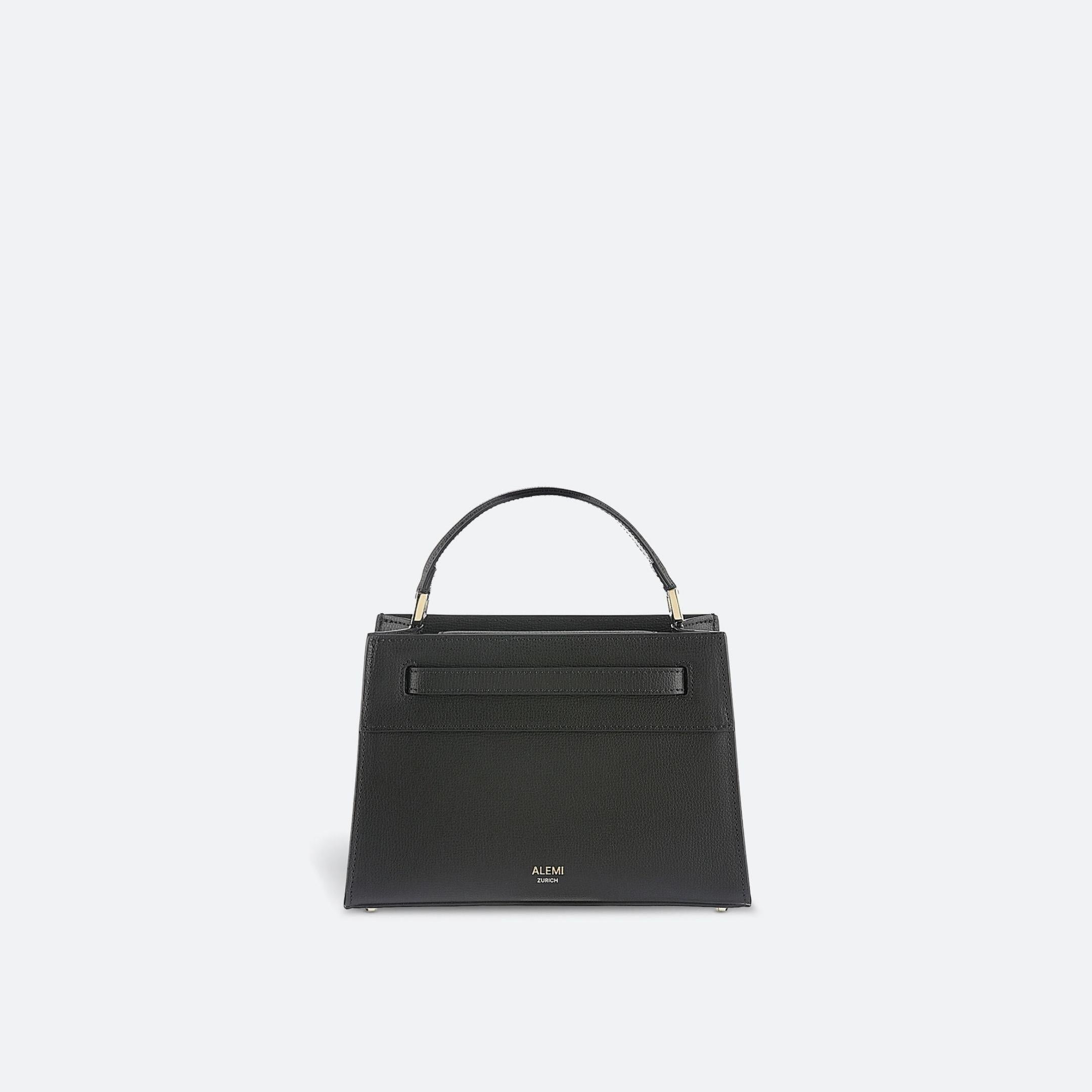 ALEMI Zurich | SEEFELD MINI | Small Bag | Black | Pebbled Leather | Bag front