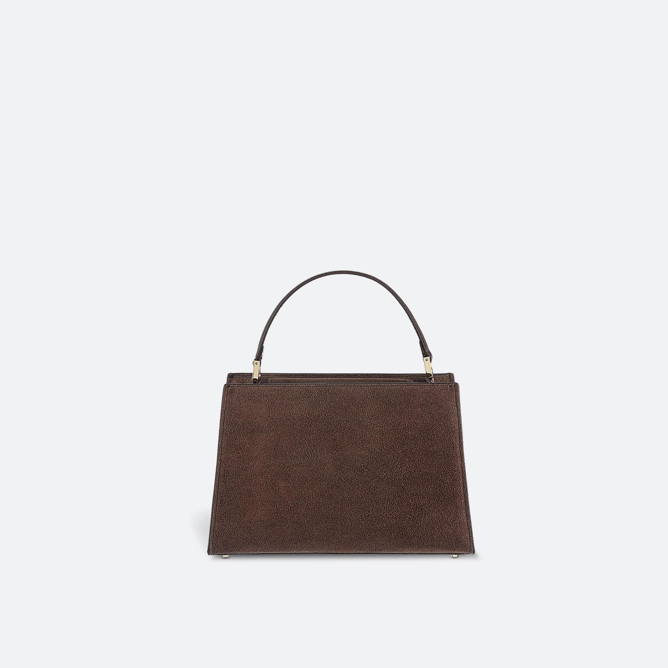 ALEMI Zurich | SEEFELD MINI | Small Bag | Dark Brown | Suede Leather | Bag back