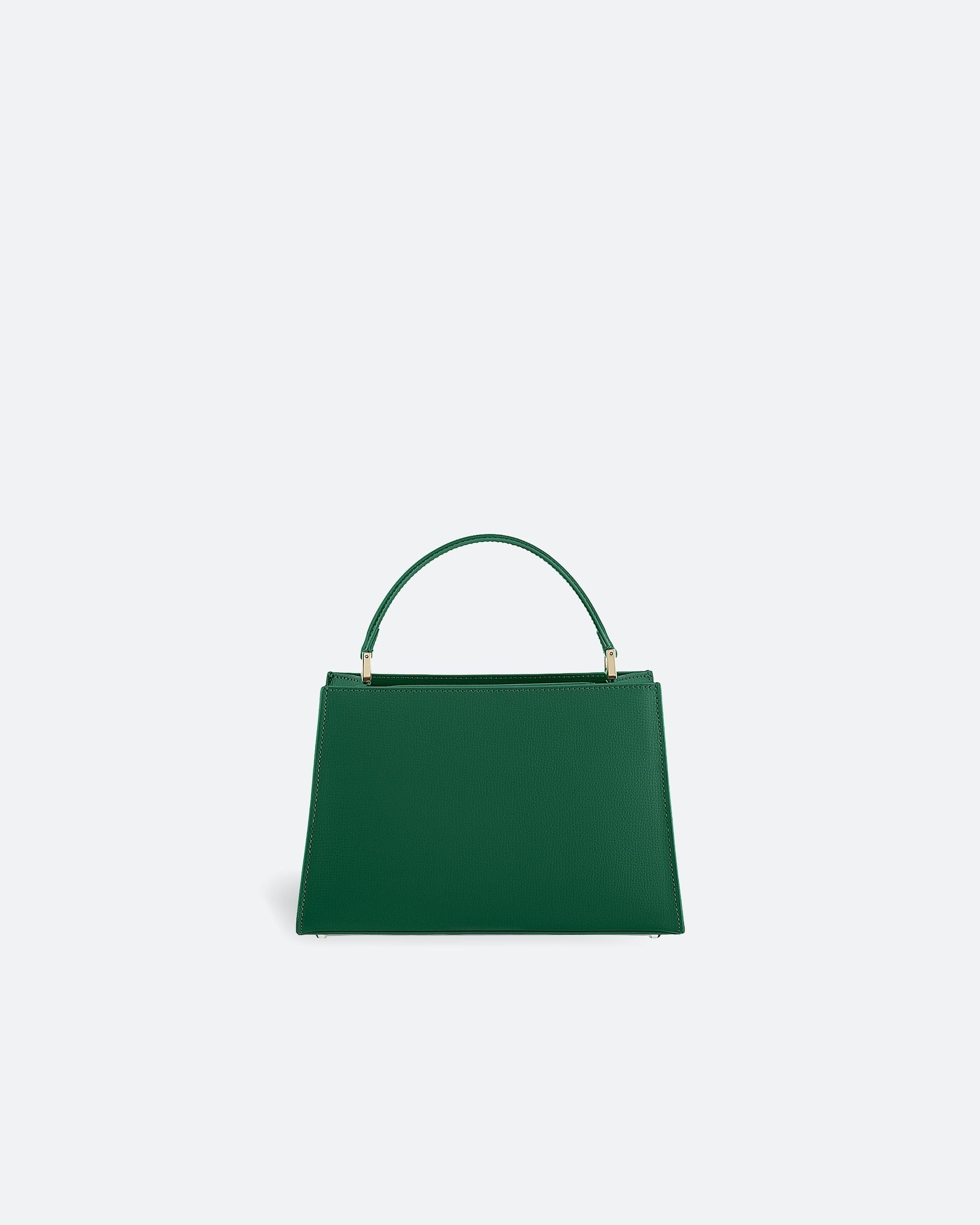 ALEMI Zurich | SEEFELD MINI | Small Bag | Emerald Green | Saffiano Leather | Bag back