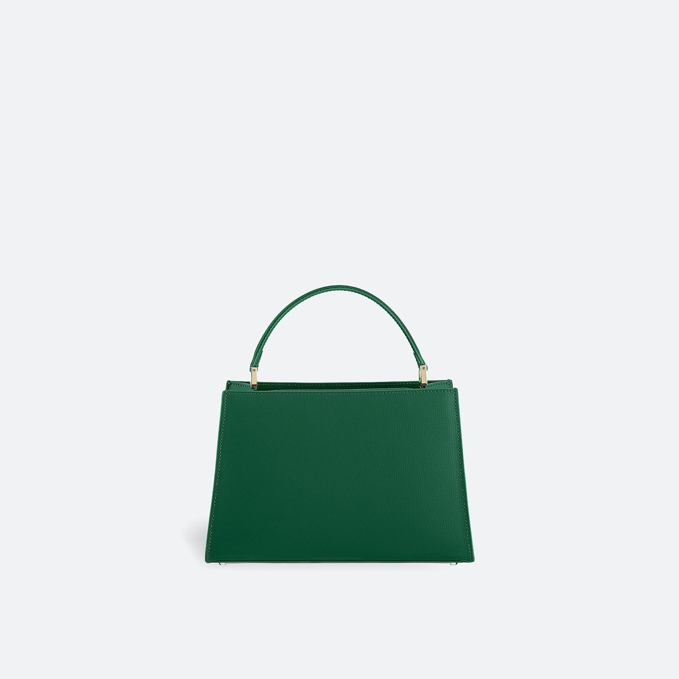 ALEMI Zurich | SEEFELD MINI | Small Bag | Emerald Green | Saffiano Leather | Bag back