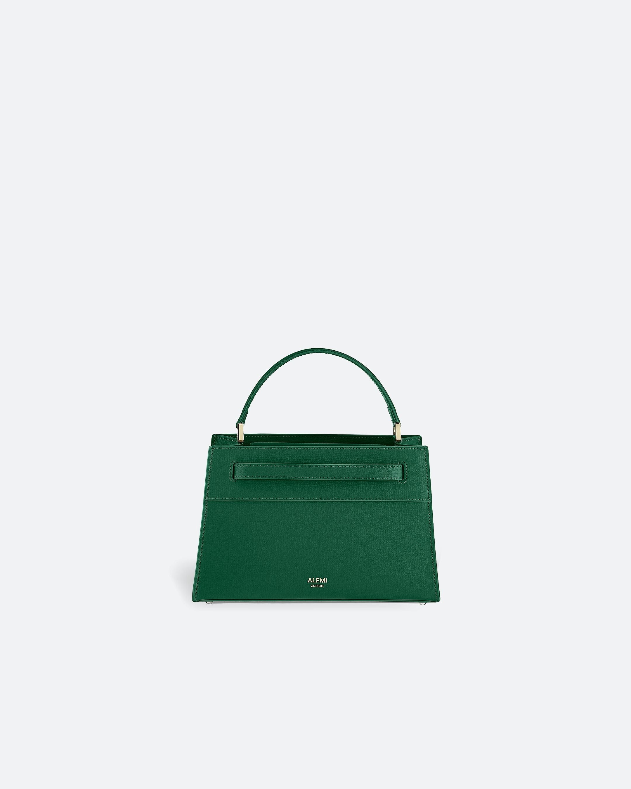 ALEMI Zurich | SEEFELD MINI | Small Bag | Emerald Green | Saffiano Leather | Bag front