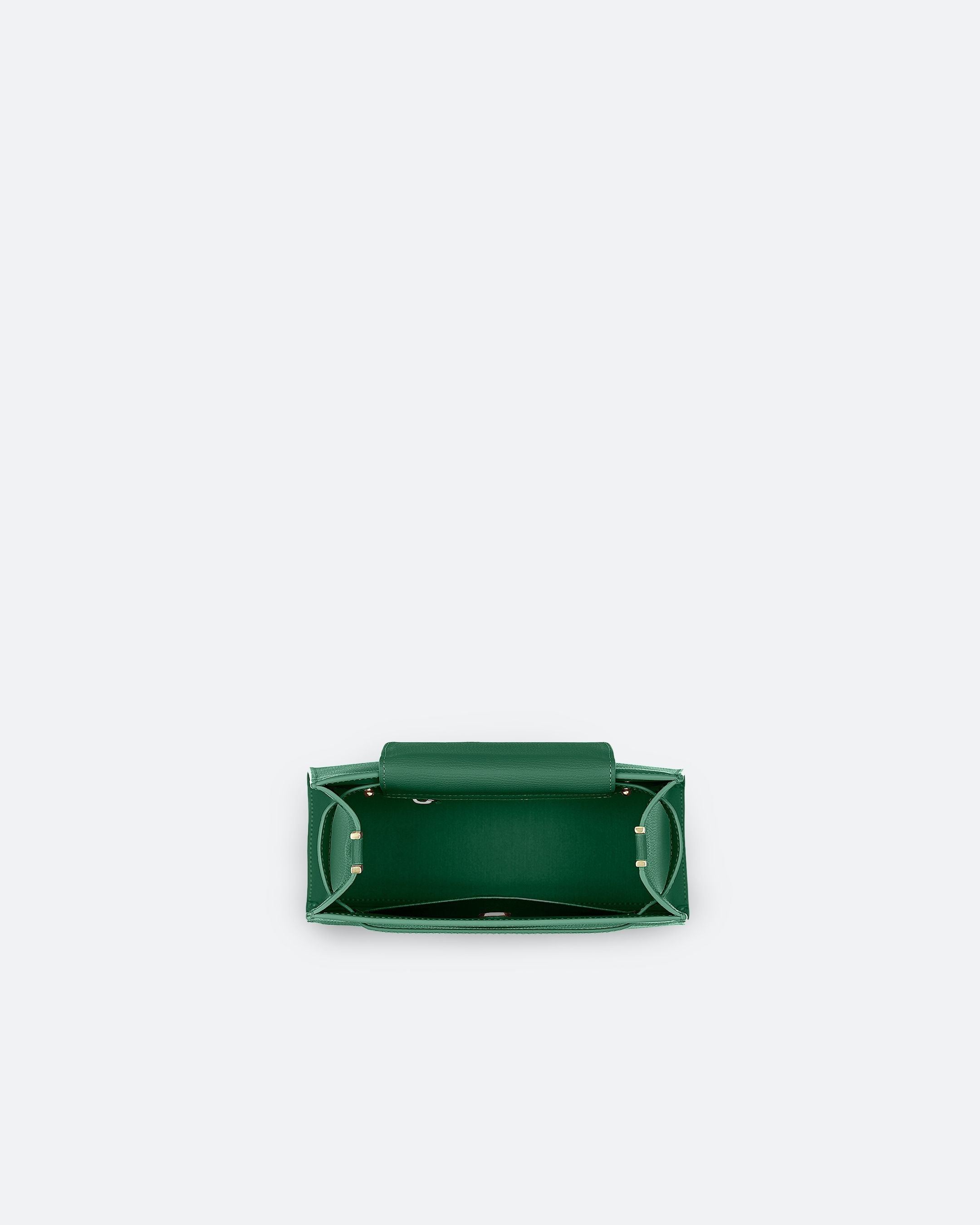 ALEMI Zurich | SEEFELD MINI | Small Bag | Emerald Green | Saffiano Leather | Bag inside