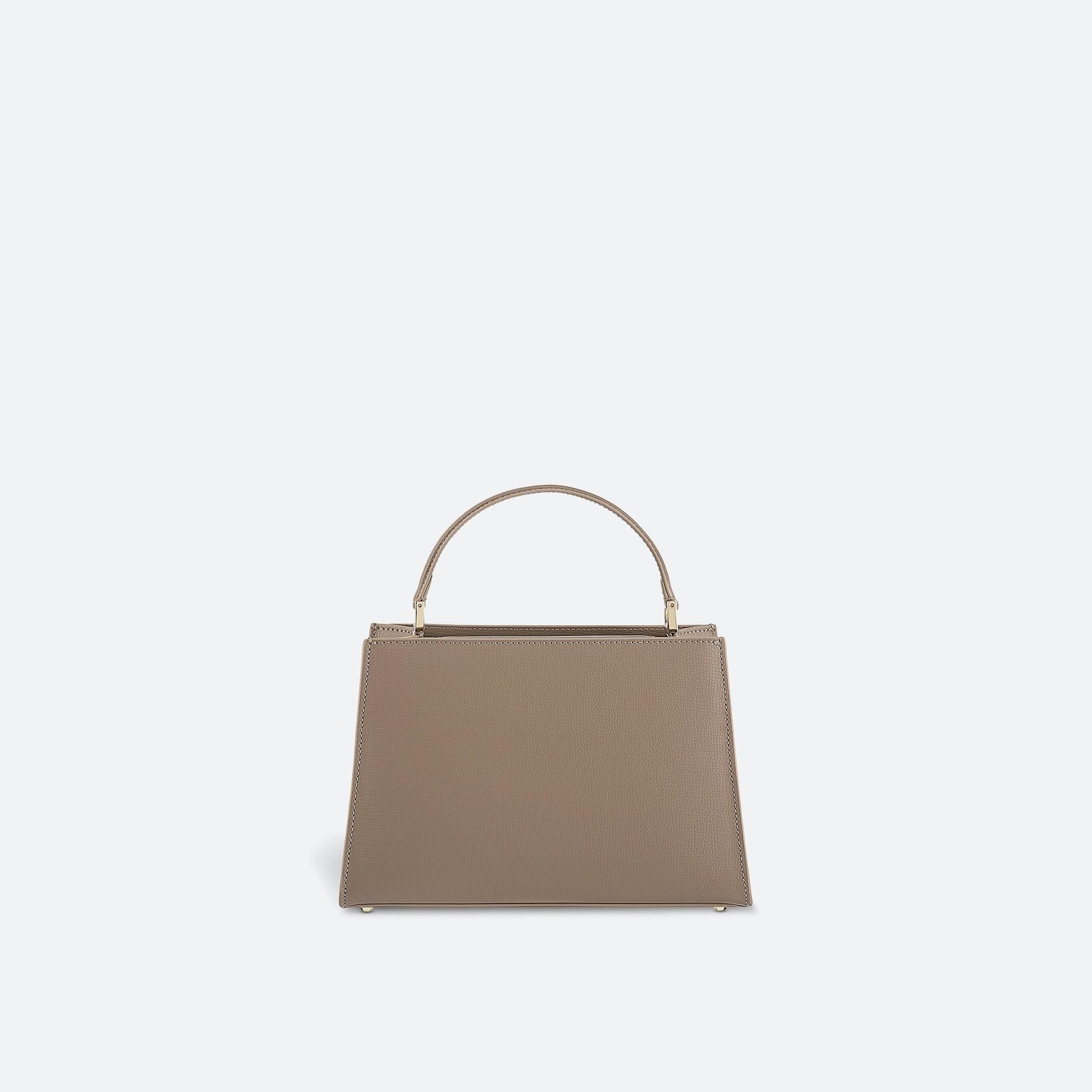 ALEMI Zurich | SEEFELD MINI | Small Bag | Greige | Pebbled Leather | Bag back