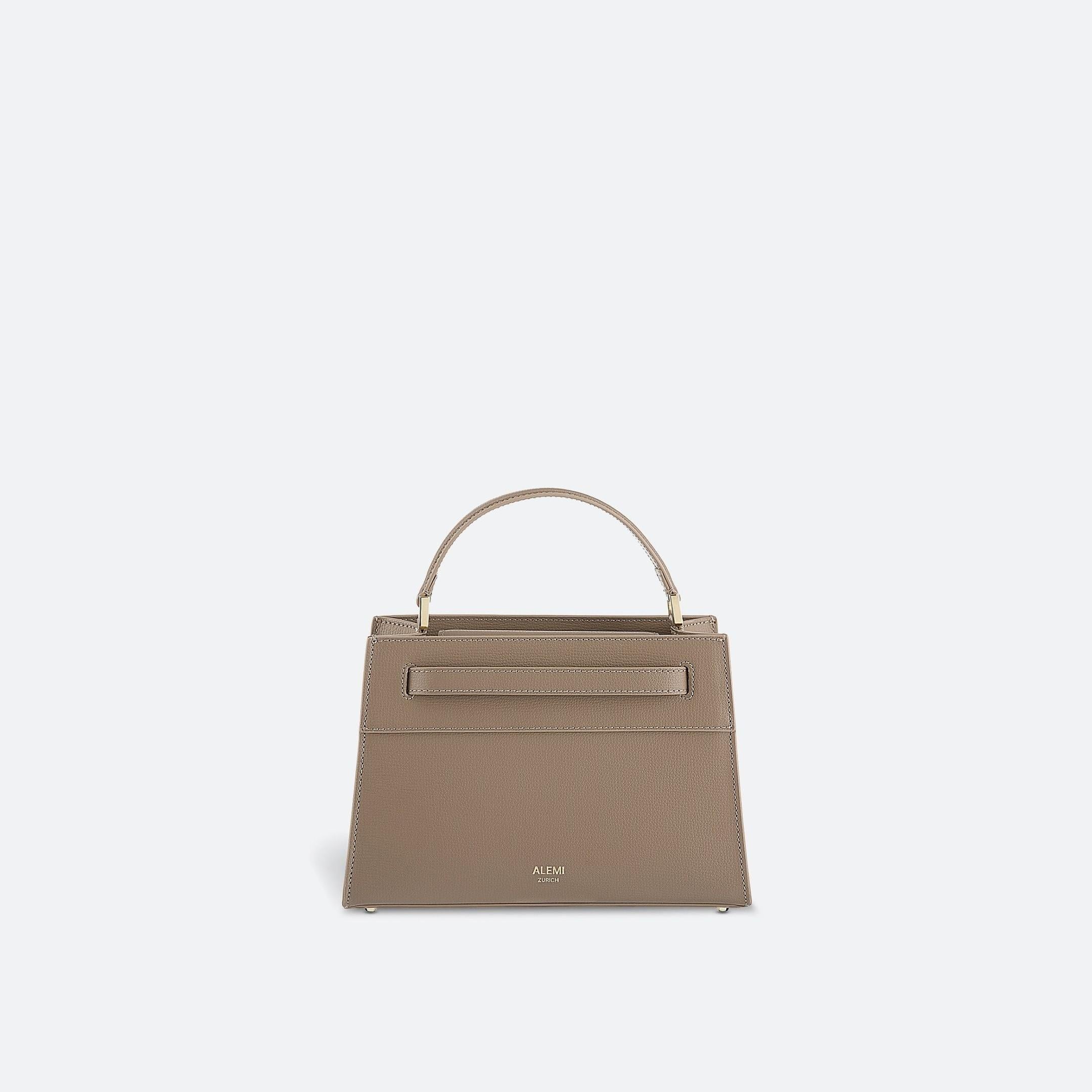 ALEMI Zurich | SEEFELD MINI | Small Bag | Greige | Pebbled Leather | Bag front