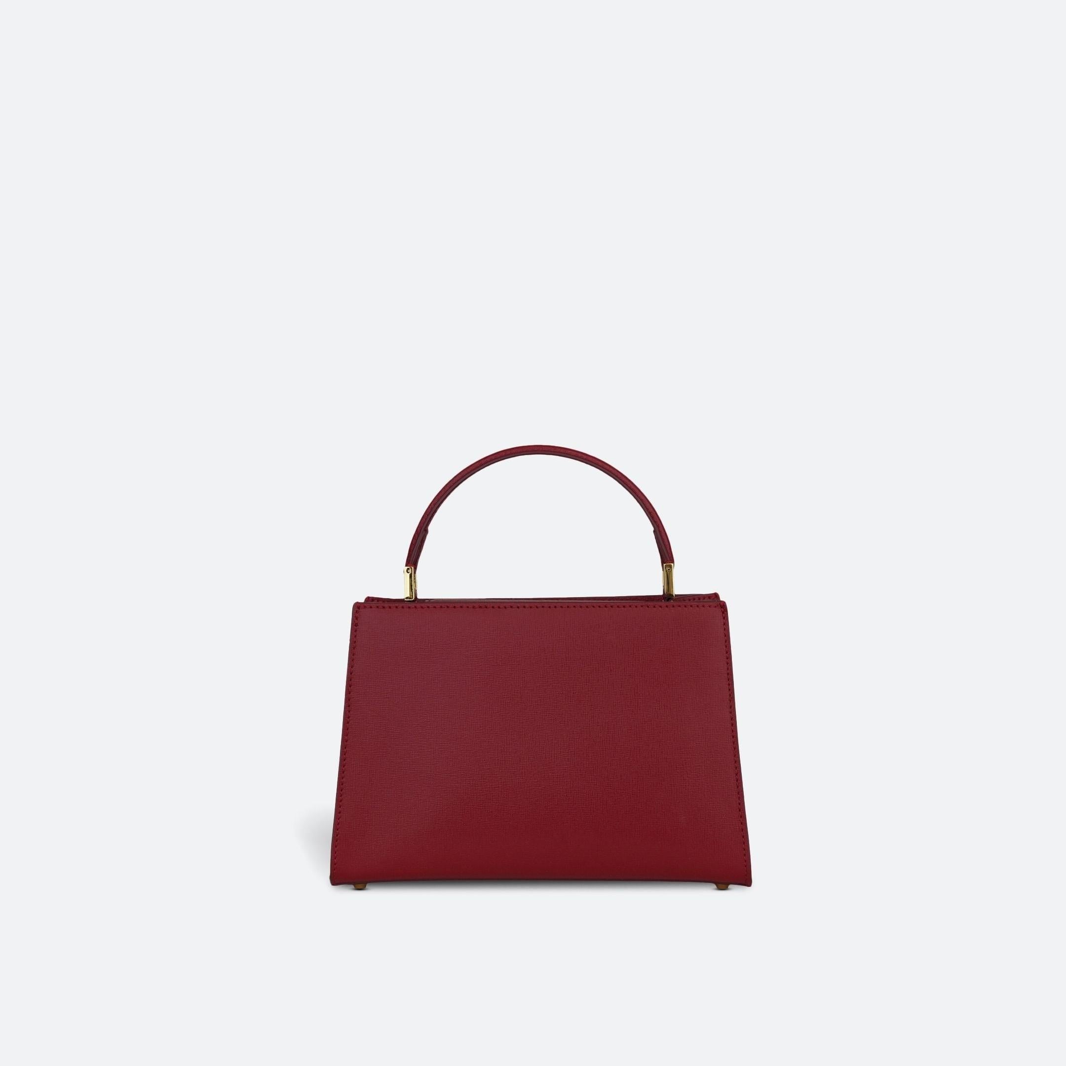 ALEMI Zurich | SEEFELD MINI | Small Bag | Red | Saffiano Leather | Bag back