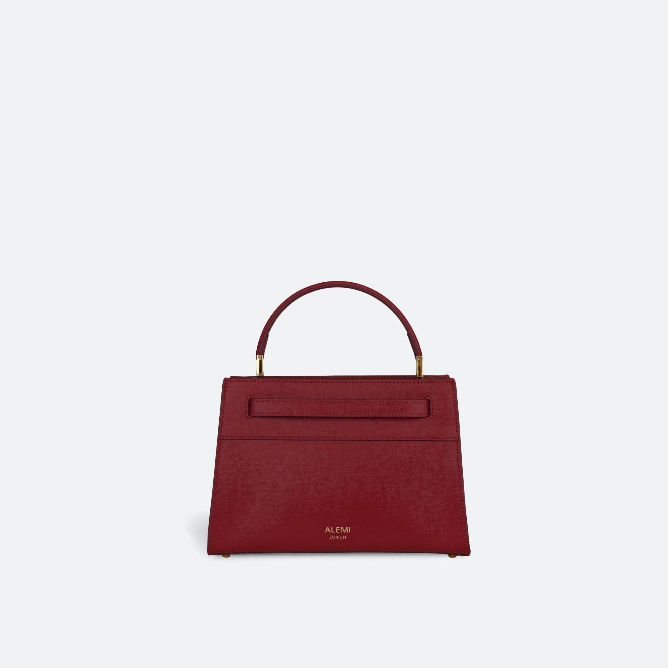 ALEMI Zurich | SEEFELD MINI | Small Bag | Red | Saffiano Leather | Bag front
