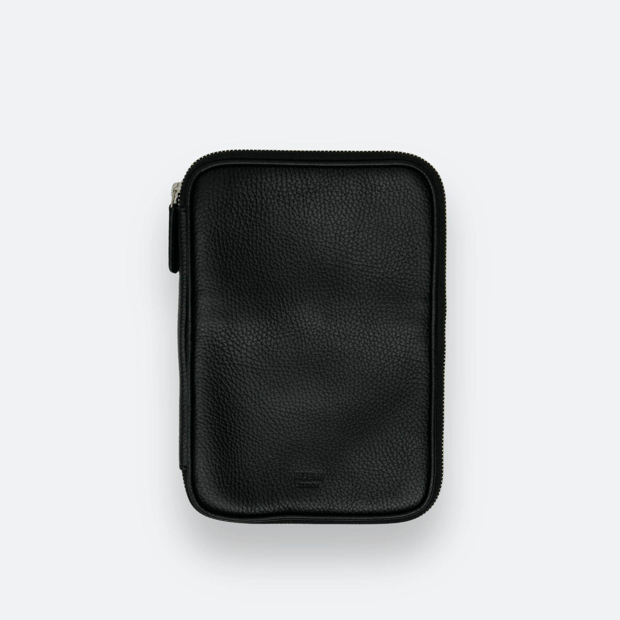 ALEMI Zurich | TECHNOPARK | Accessoires | Black with Silver Hardware | Soft Grain Leather | Front