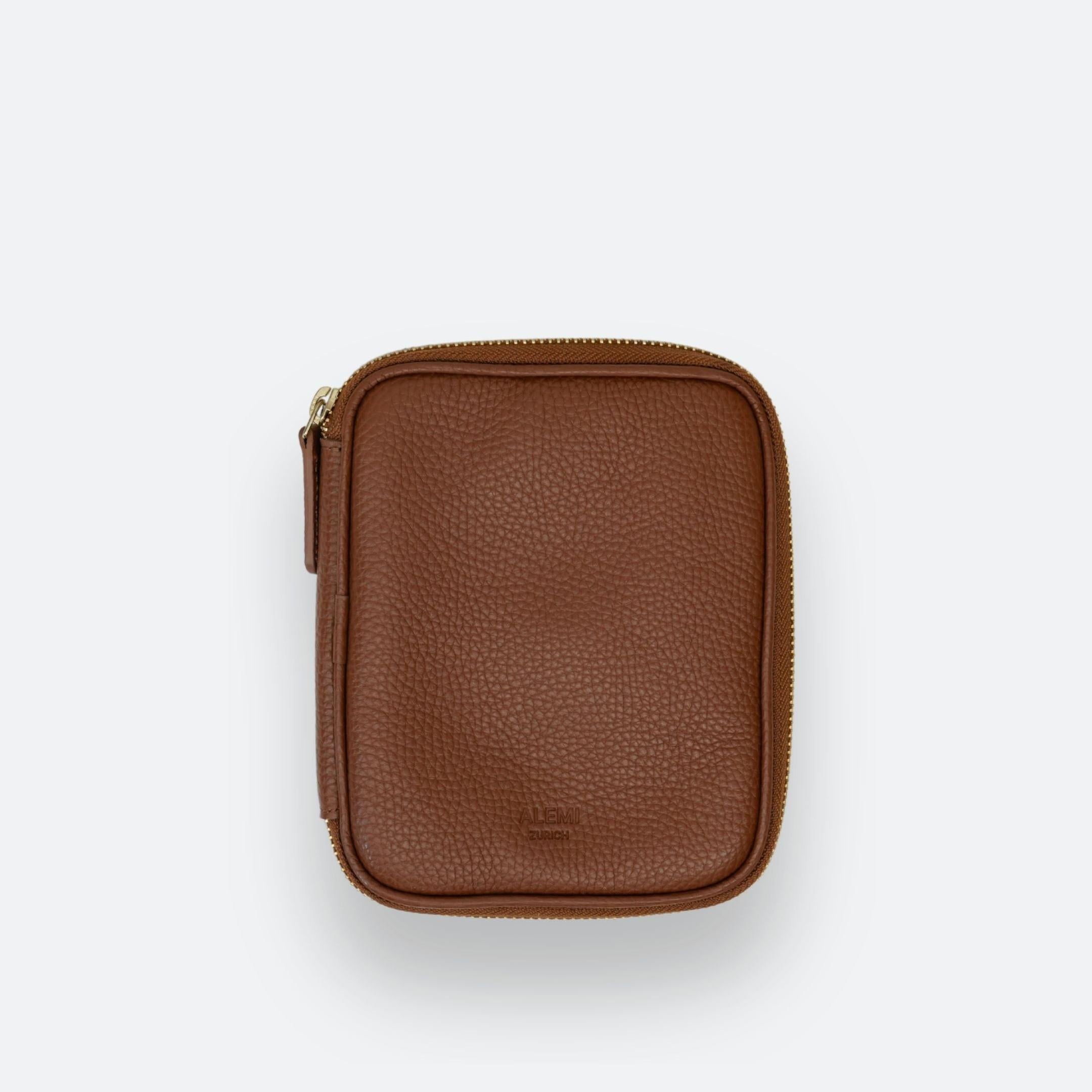 ALEMI Zurich | TECHNOPARK SMALL | Accessoires | Cognac | Soft Grain Leather | Front