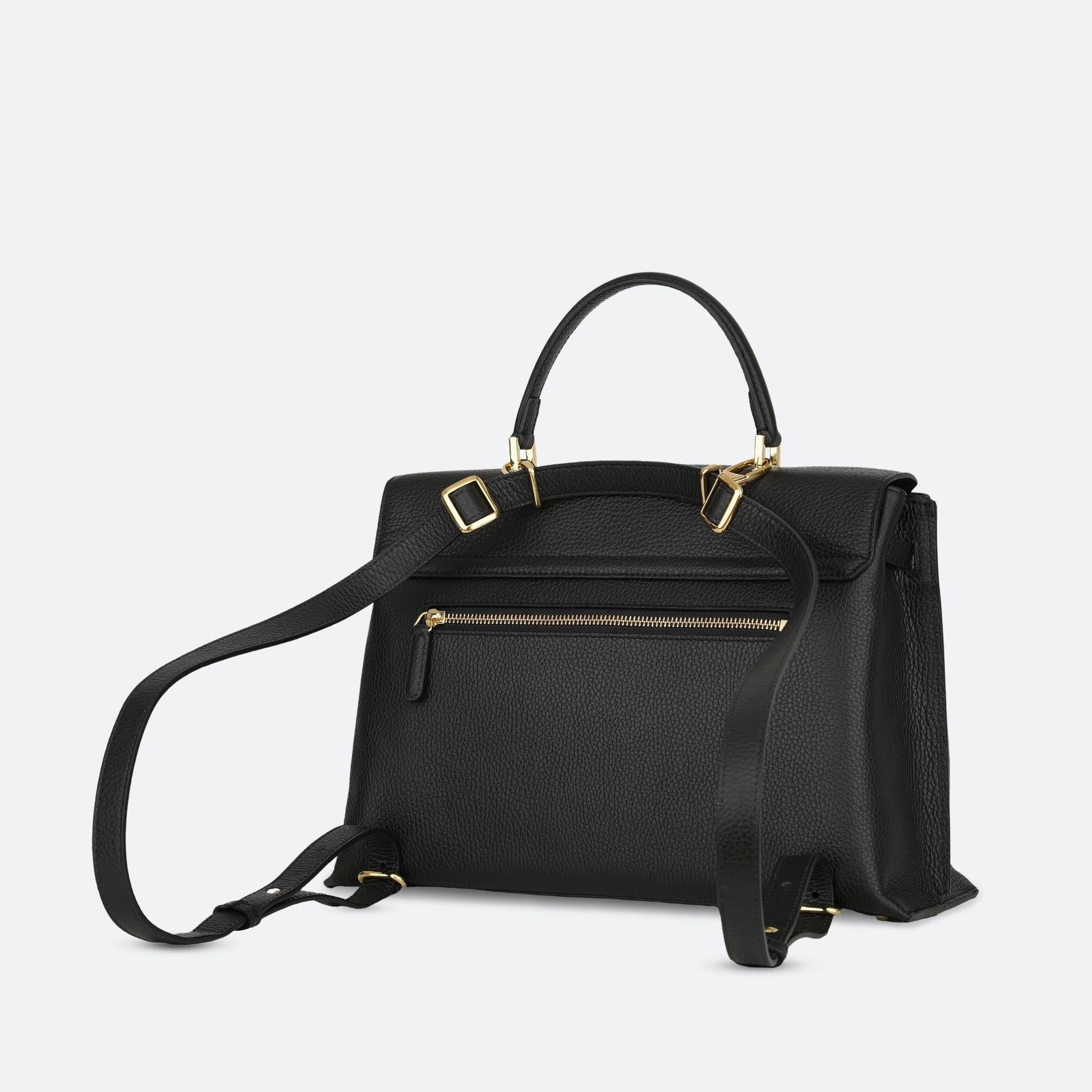 ALEMI Zurich | VIADUKT DAY | Laptop Bag | Black | Soft Grain Leather | Bag back