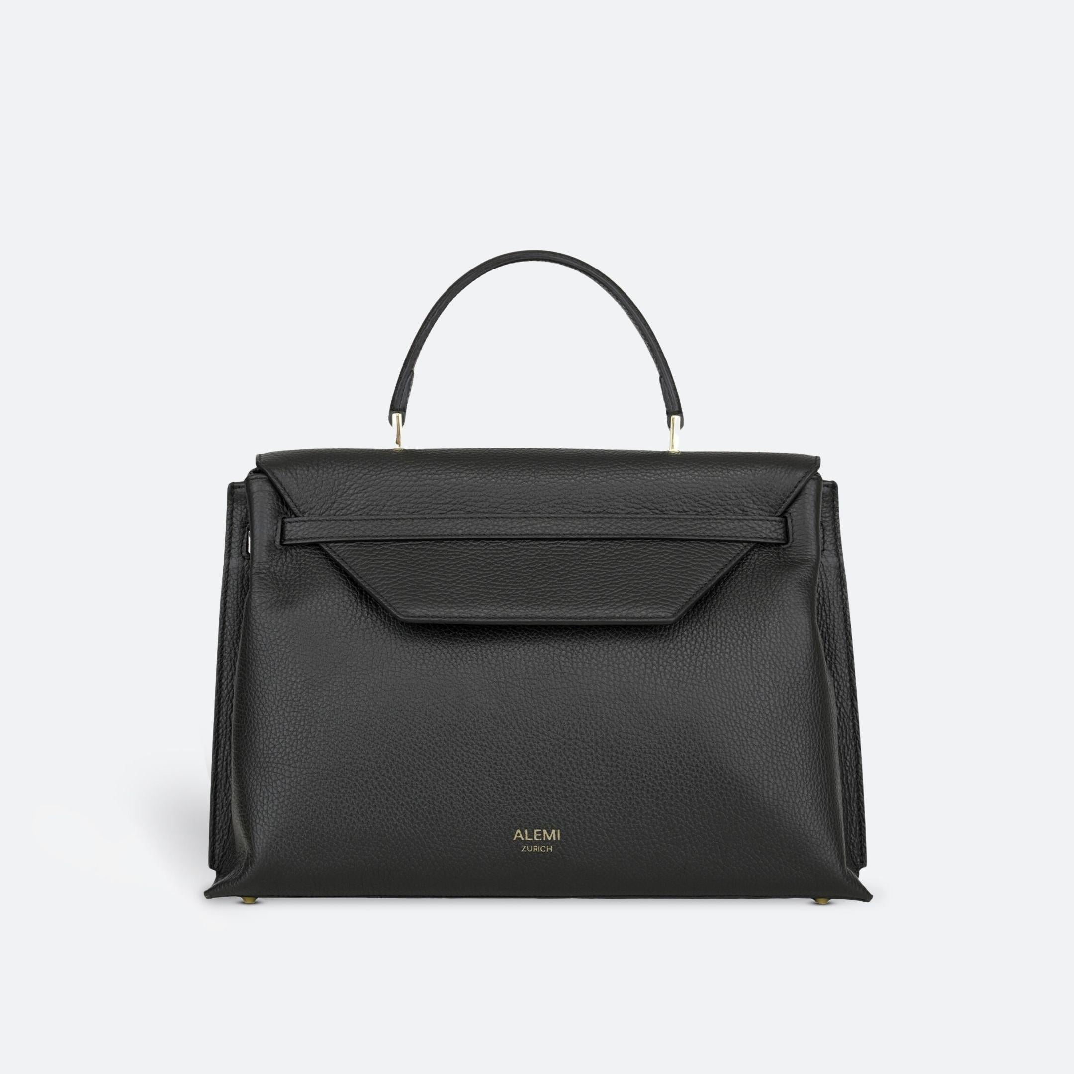 ALEMI Zurich | VIADUKT DAY | Laptop Bag | Black | Soft Grain Leather | Bag front