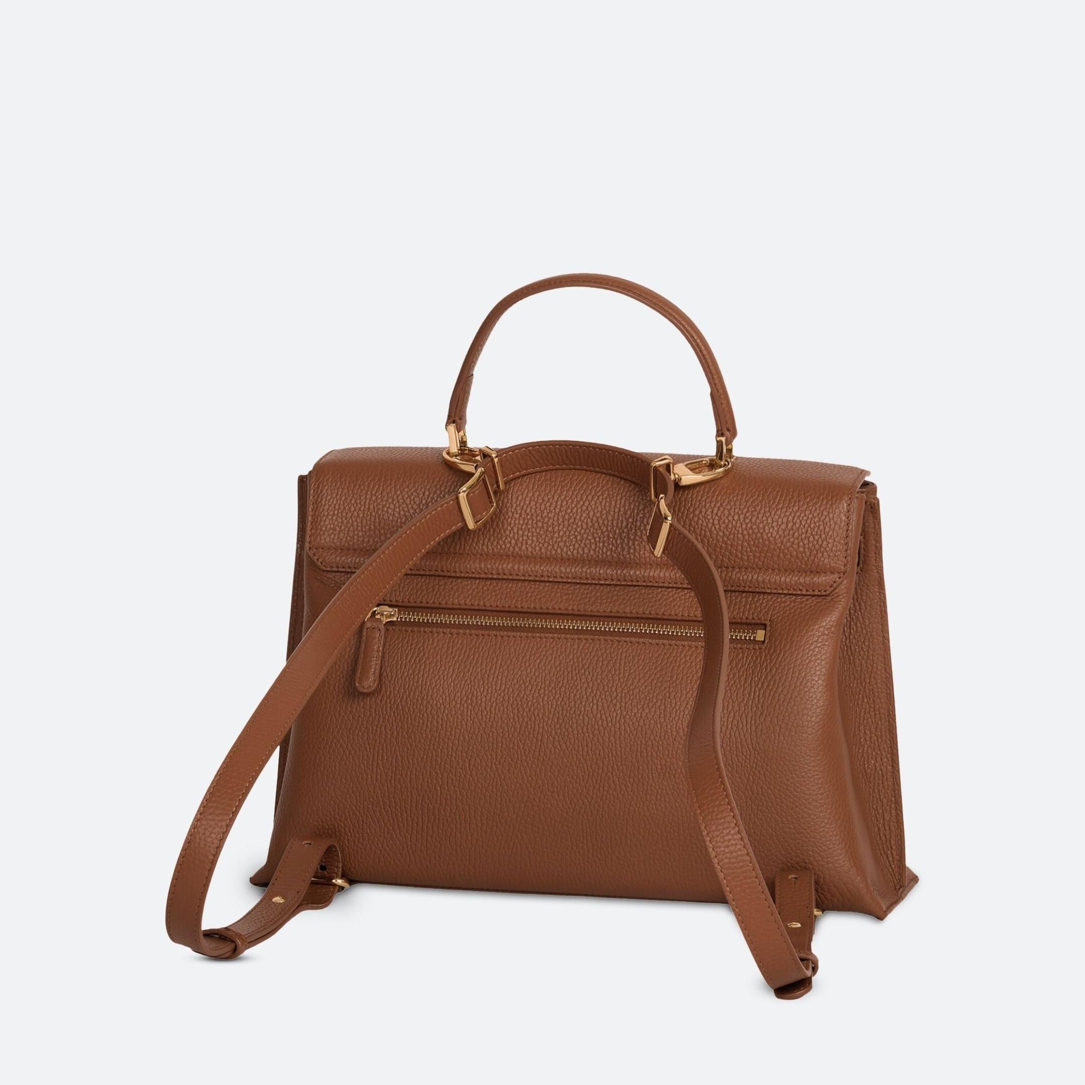 ALEMI Zurich | VIADUKT DAY | Laptop Bag | Cognac | Soft Grain Leather | Bag back