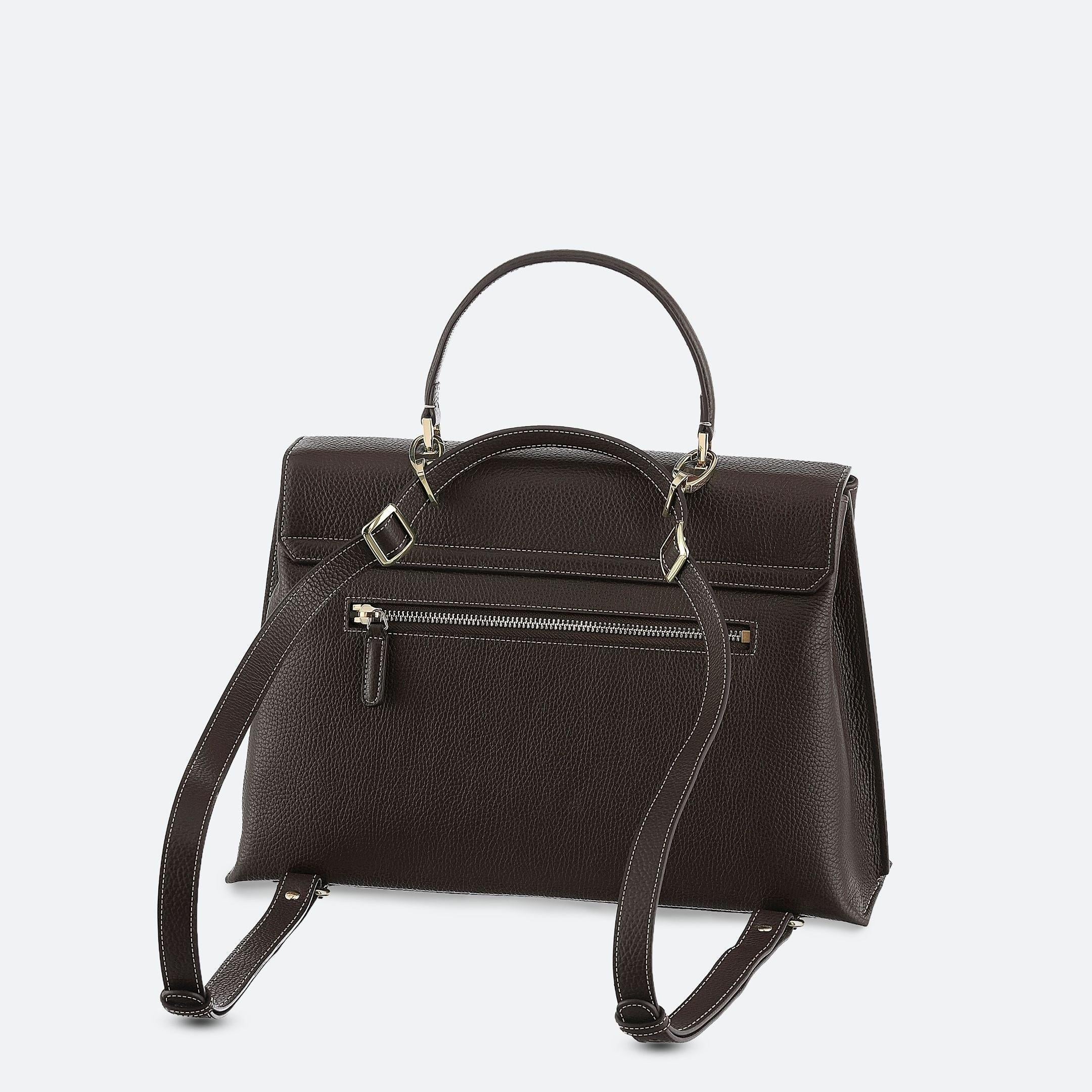 ALEMI Zurich | VIADUKT DAY | Laptop Bag | Dark Brown | Soft Grain Leather | Bag back