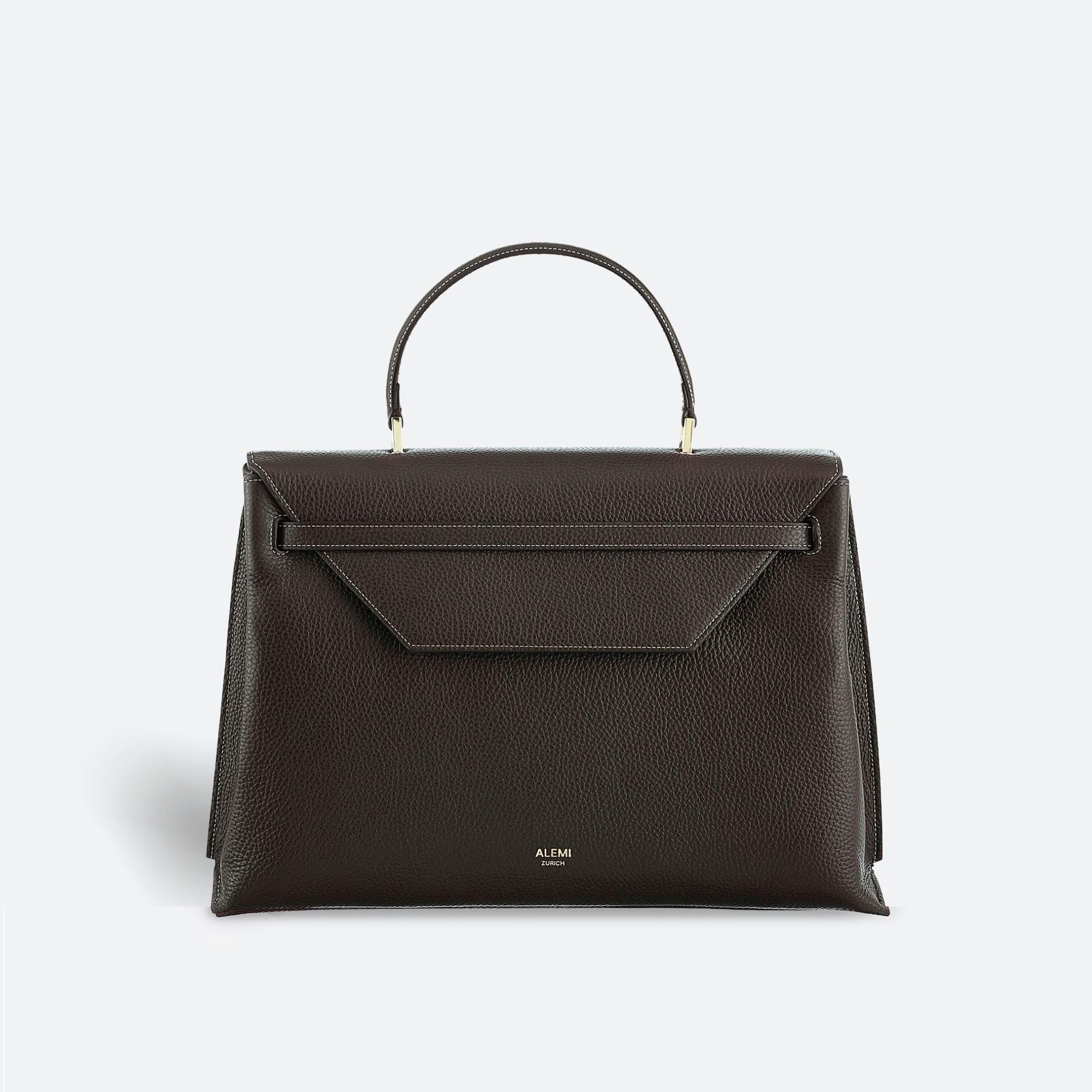 ALEMI Zurich | VIADUKT DAY | Laptop Bag | Dark Brown | Soft Grain Leather | Bag front